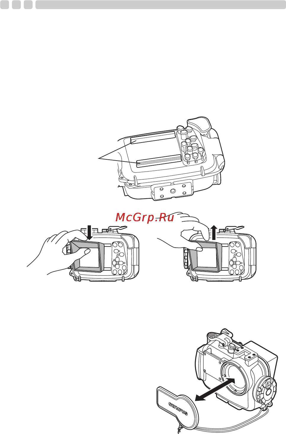 Olympus PT-048 [12/32] Установка и снятие бленды жк дисплея