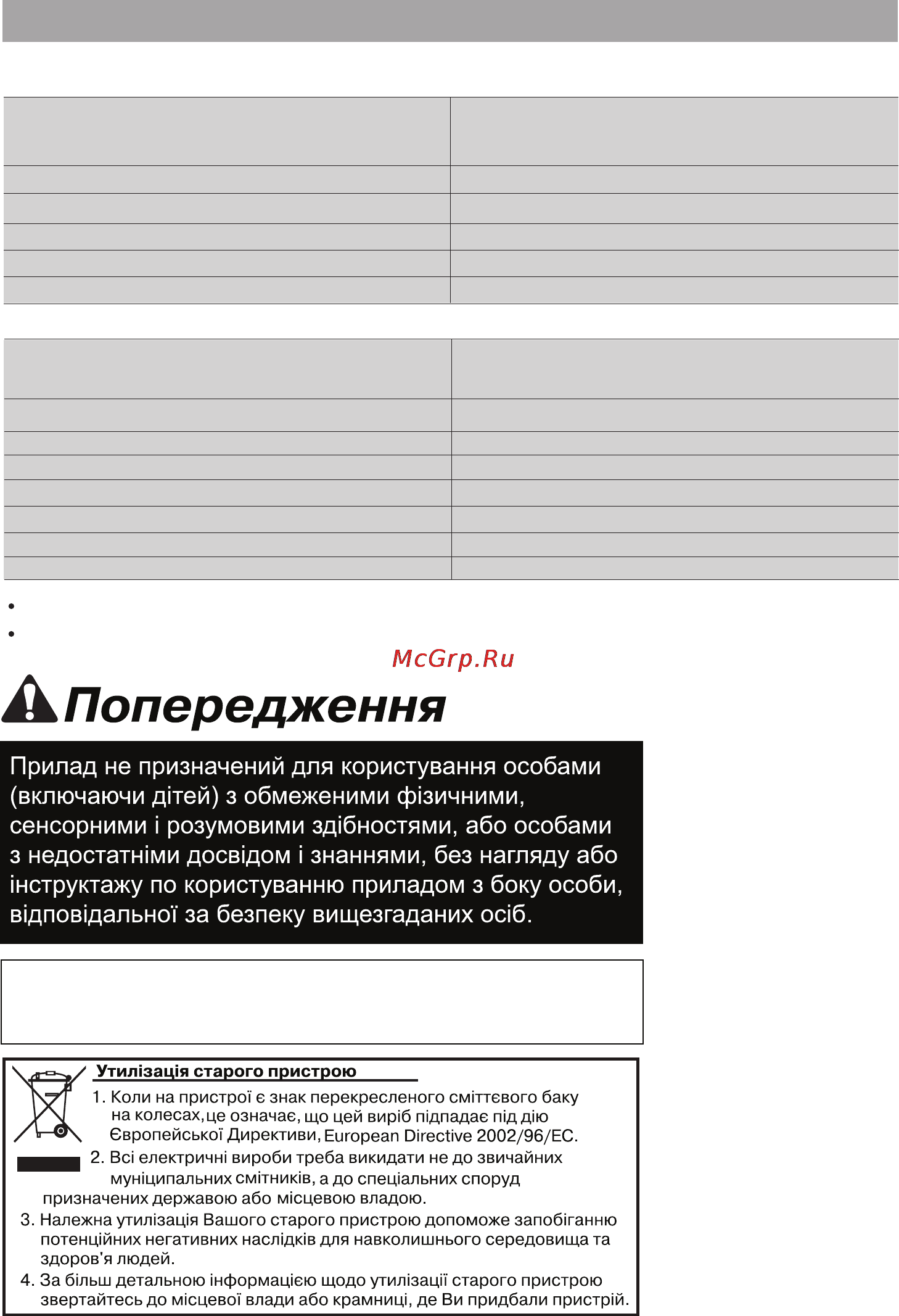 LG MB4022G [28/30] Попередження