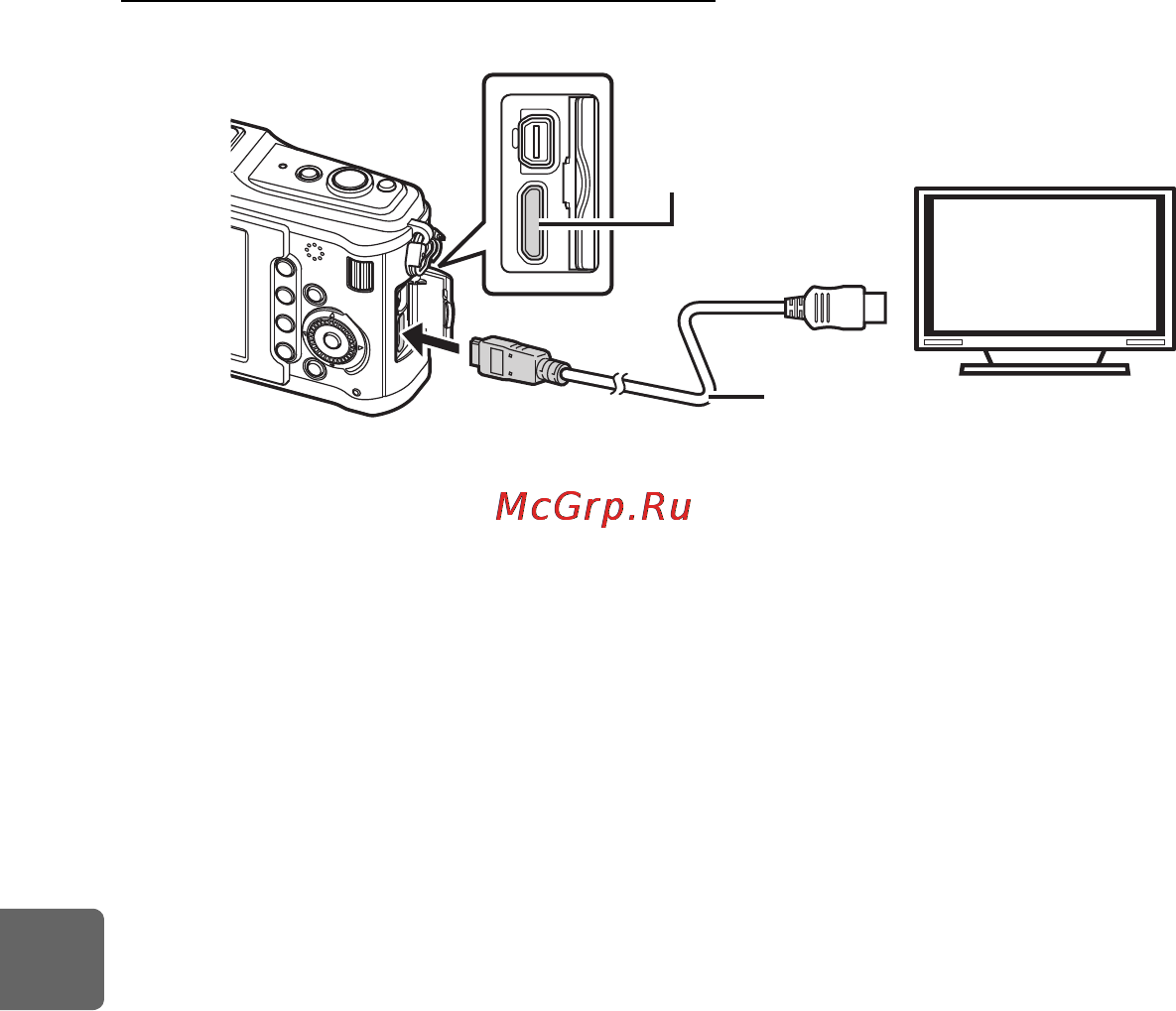 Olympus PEN E-P1 [88/163] Подключите миникабель hdmi к разъему hdmi фотоаппарата