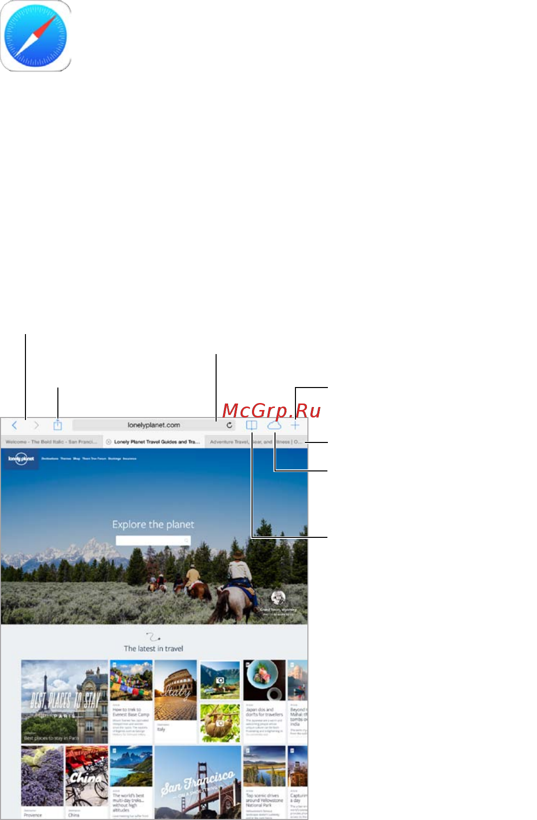 Apple iPad Air 128Gb Wi-Fi+Cellular Silver (ME988) [53/153] Глава 7 safari