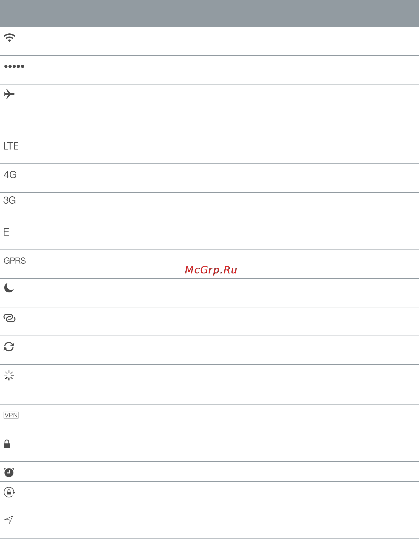 Apple iPad mini Retina 64Gb Wi-Fi Silver ME281RU/A [12/153] Значки статуса
