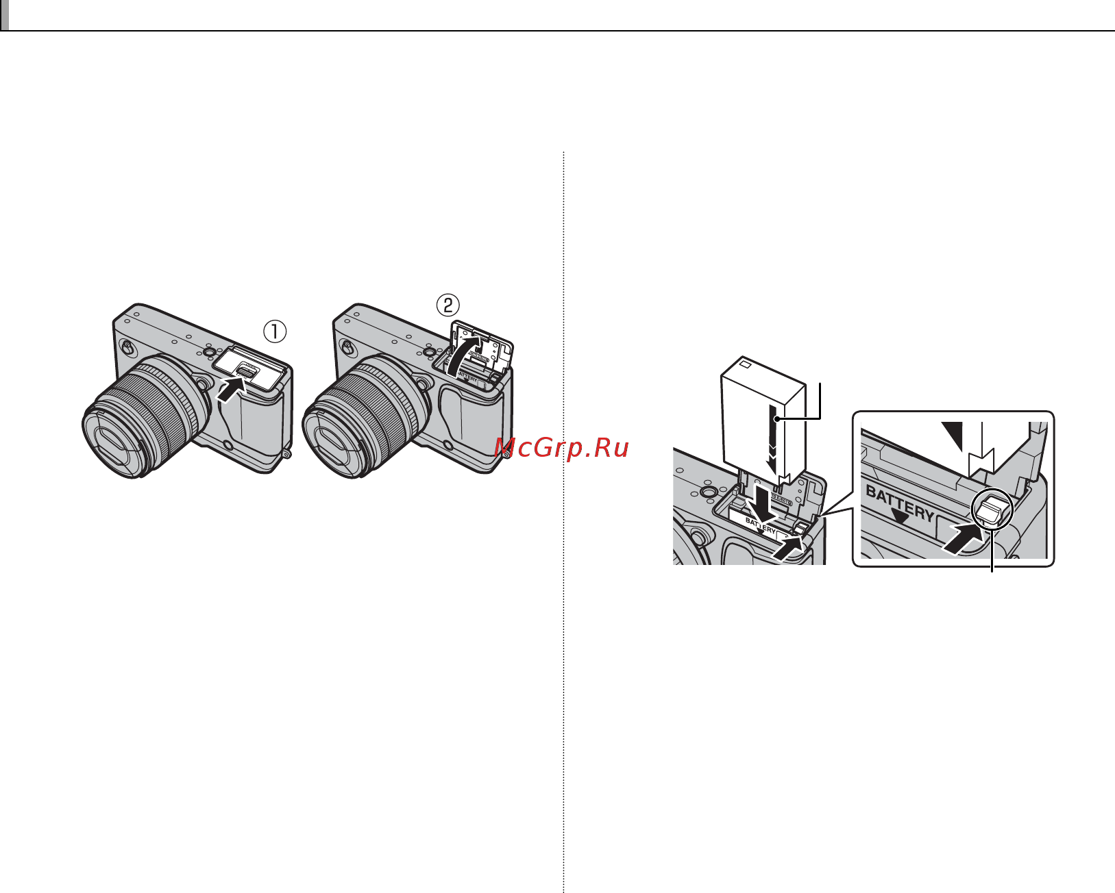 Fujifilm X-E2 Kit 18-55 Silver [30/146] Установка батареи и карты памяти установка батареи и карты памяти