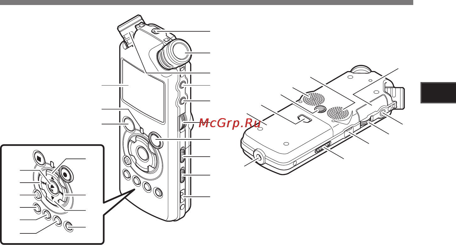 Olympus LS-11 [9/86] Названия составных частей