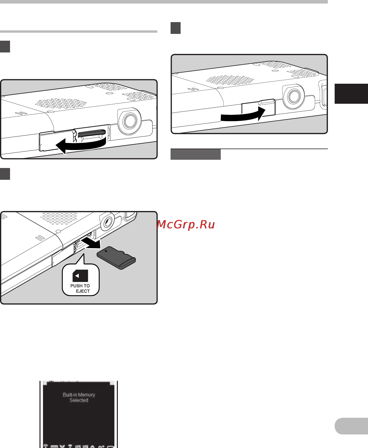 Olympus DM-3 [31/175] Вставкаиизвлечениекартыпамятиmicrosd