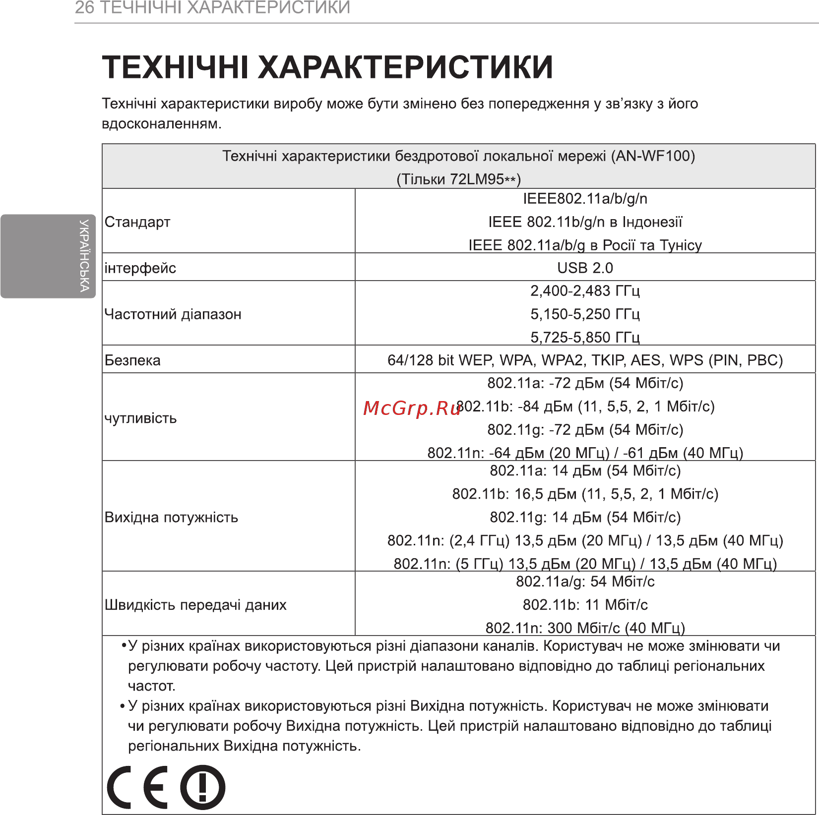 LG 84LA980V [92/112] Техн1чн1 характеристики