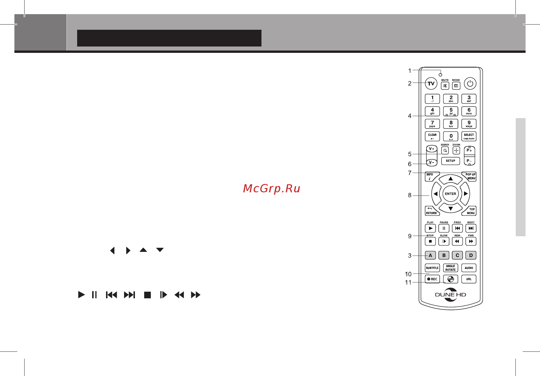 Dune Hd TV-303D [8/32] Remote control