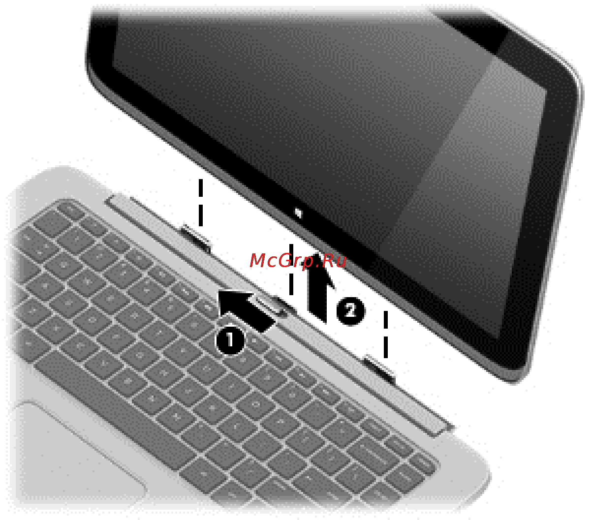 HP Spectre 13-h200er E7F88EA [25/93] Снятие планшета с клавиатурной базы