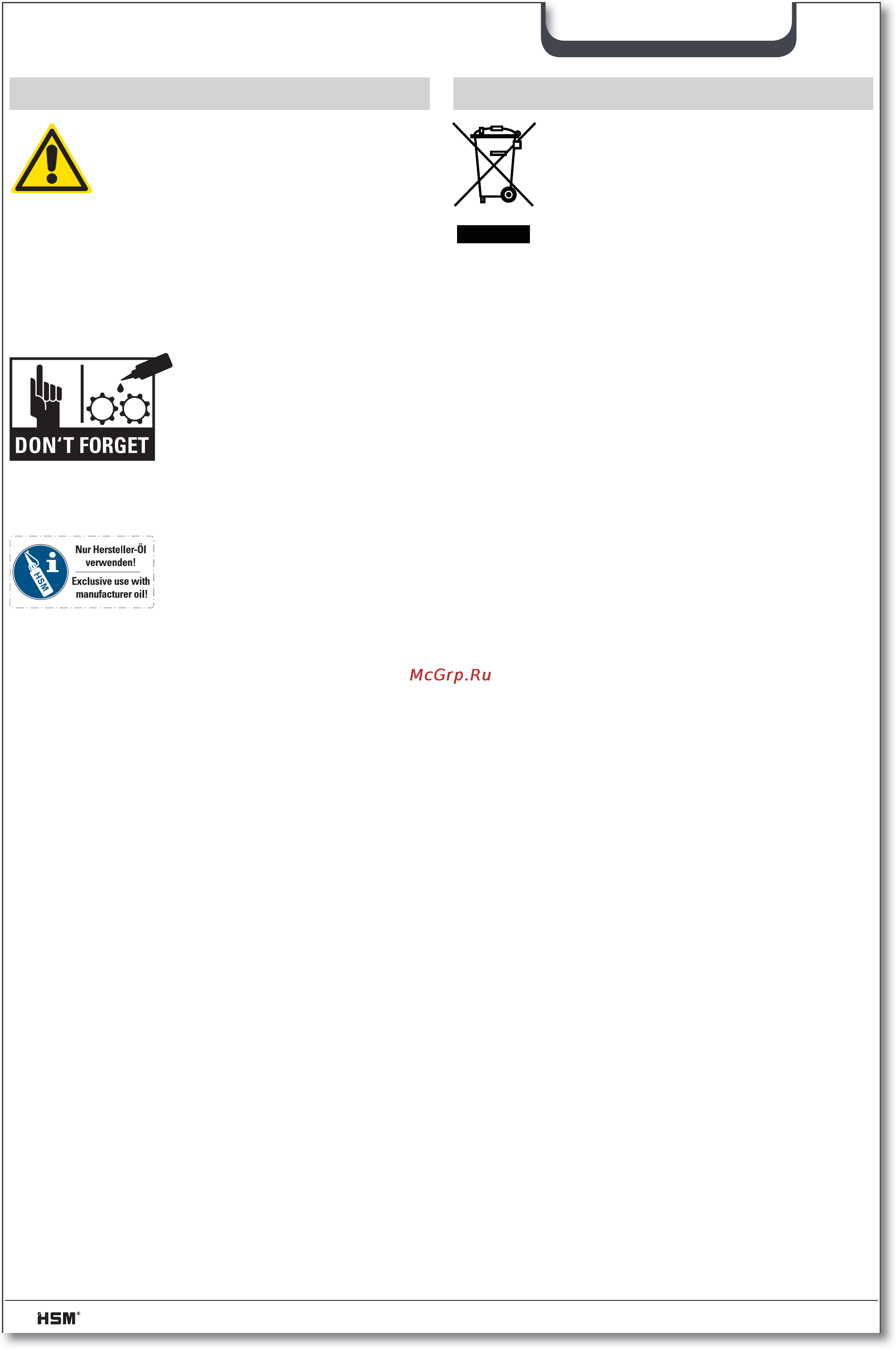 Hsm SECURIO B26 (3,9) [80/92] Καθαρισμός και συντήρηση