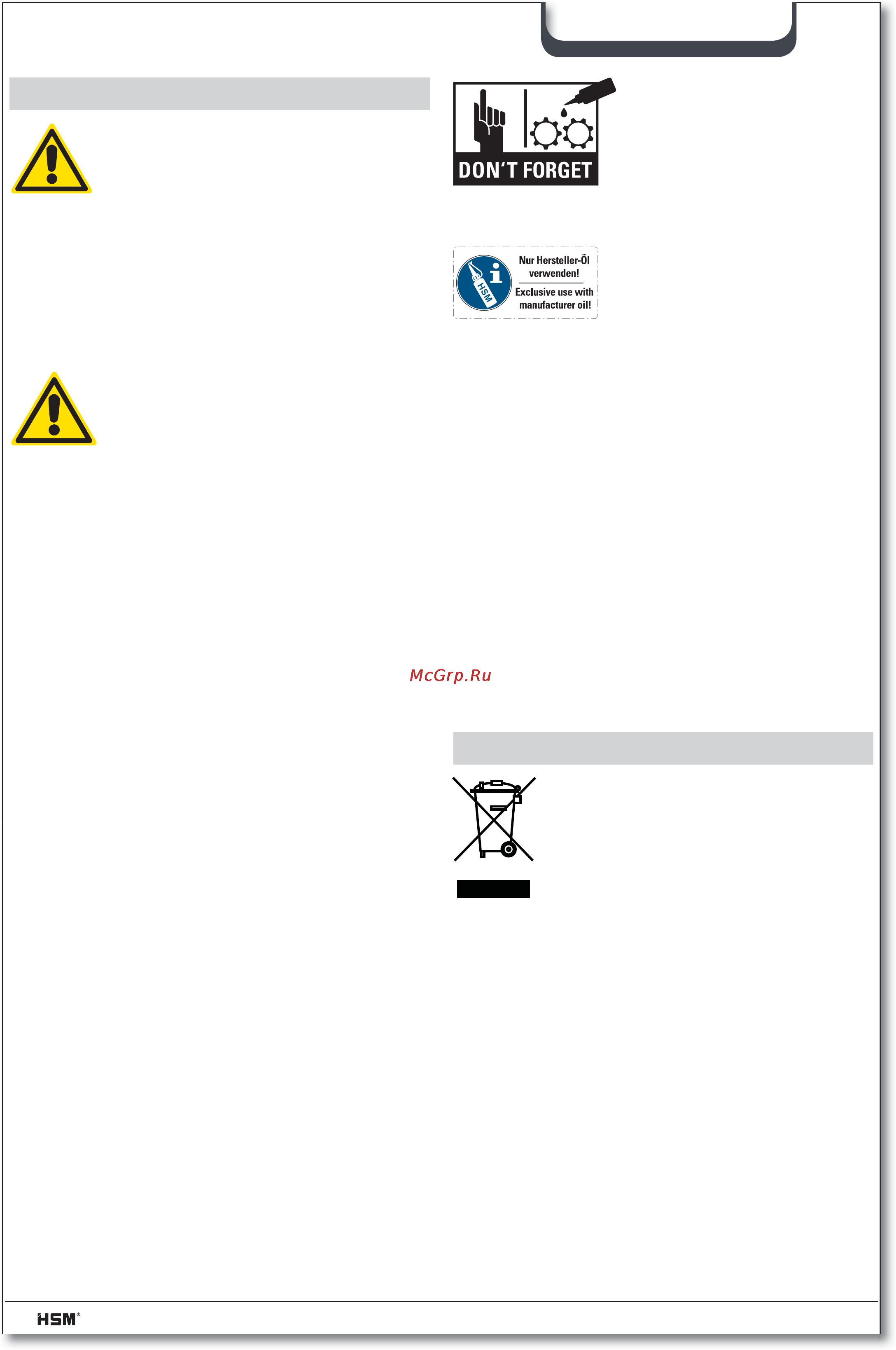 Hsm SECURIO B32 (0,78×11) [16/92] Čištění a údržba