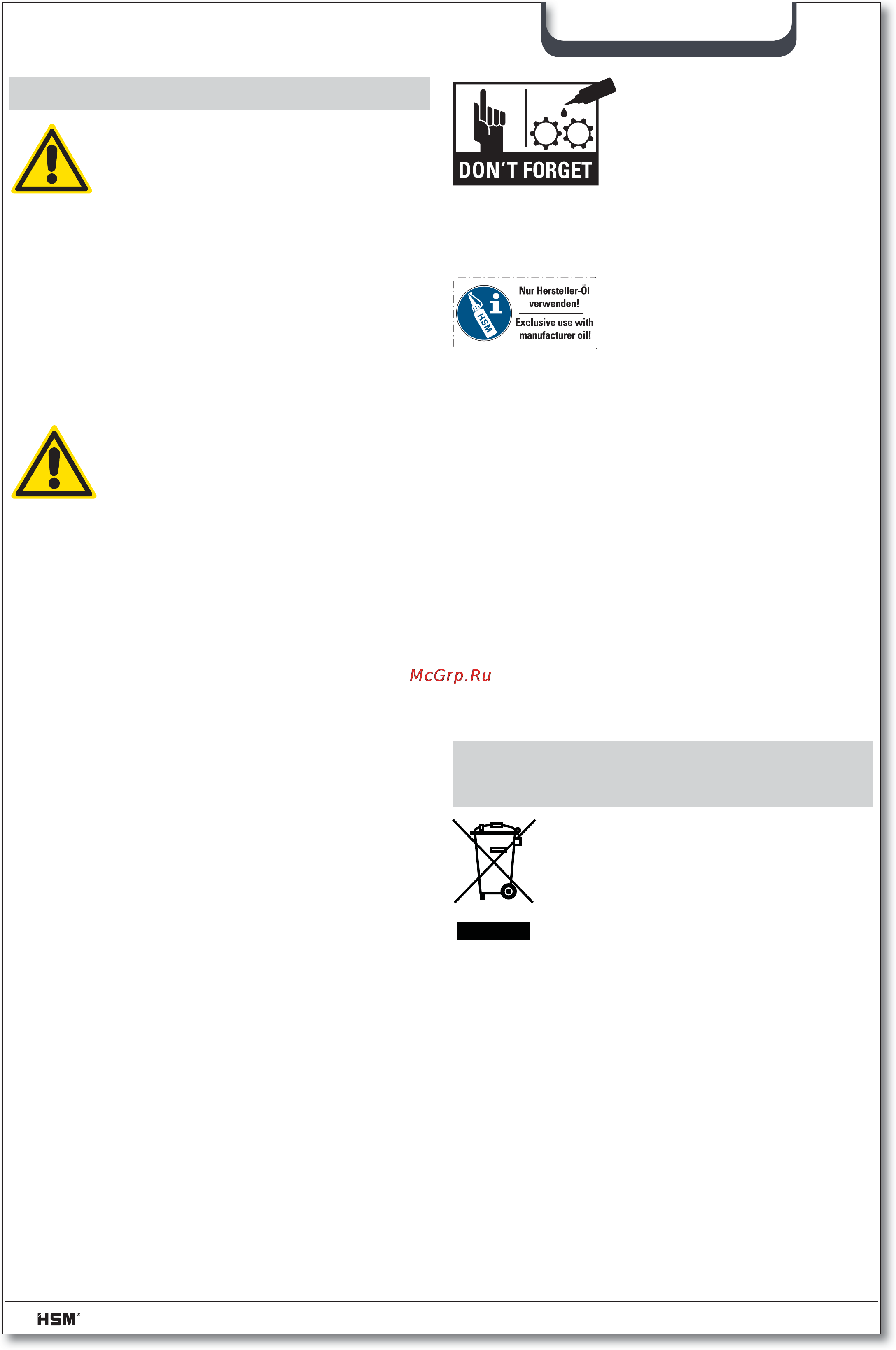 Hsm SECURIO B32 (0,78×11) [56/92] Tisztítás és karbantartás