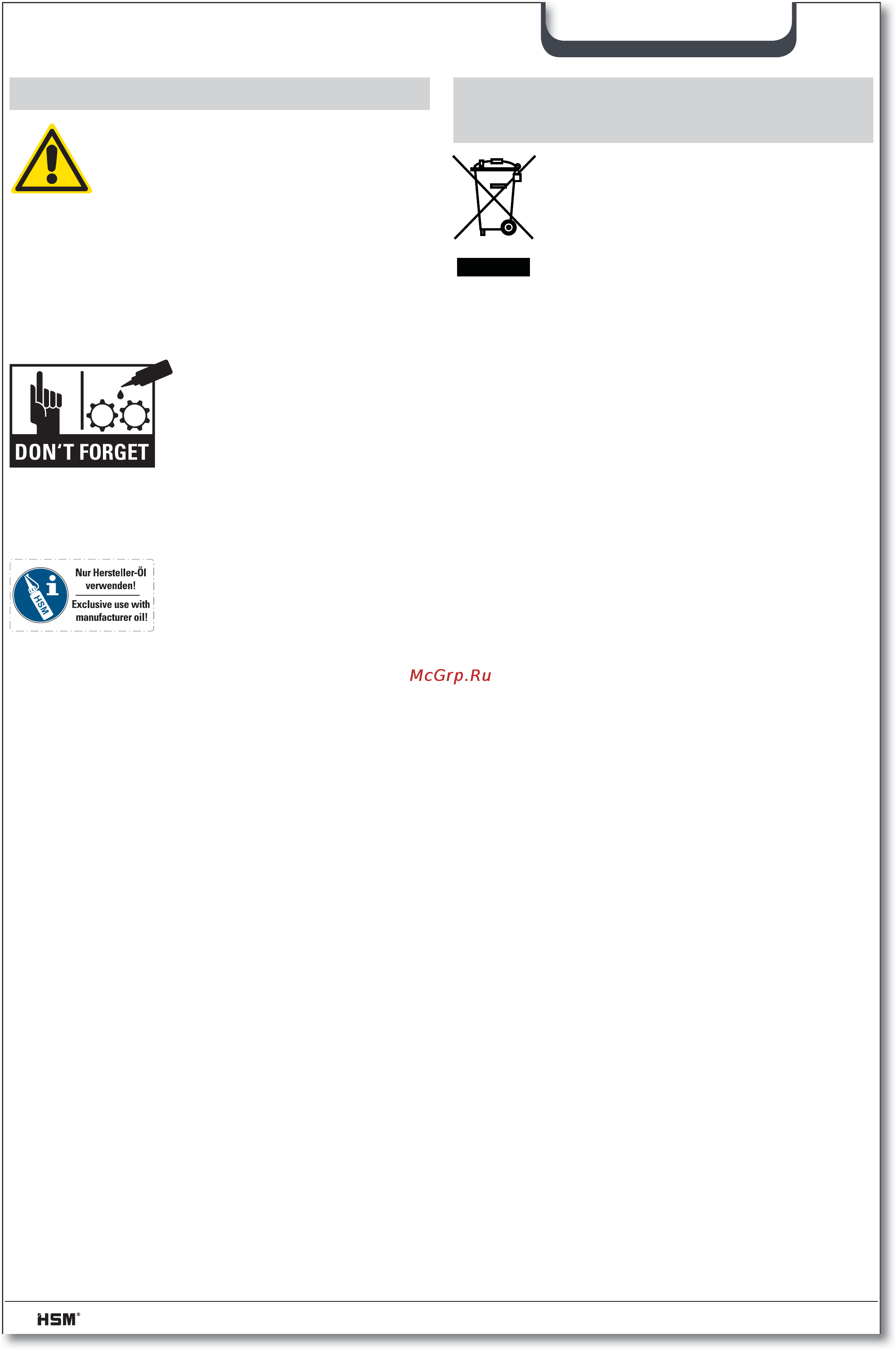 Hsm SECURIO B35 (4,5×30) [56/92] Tisztítás és karbantartás