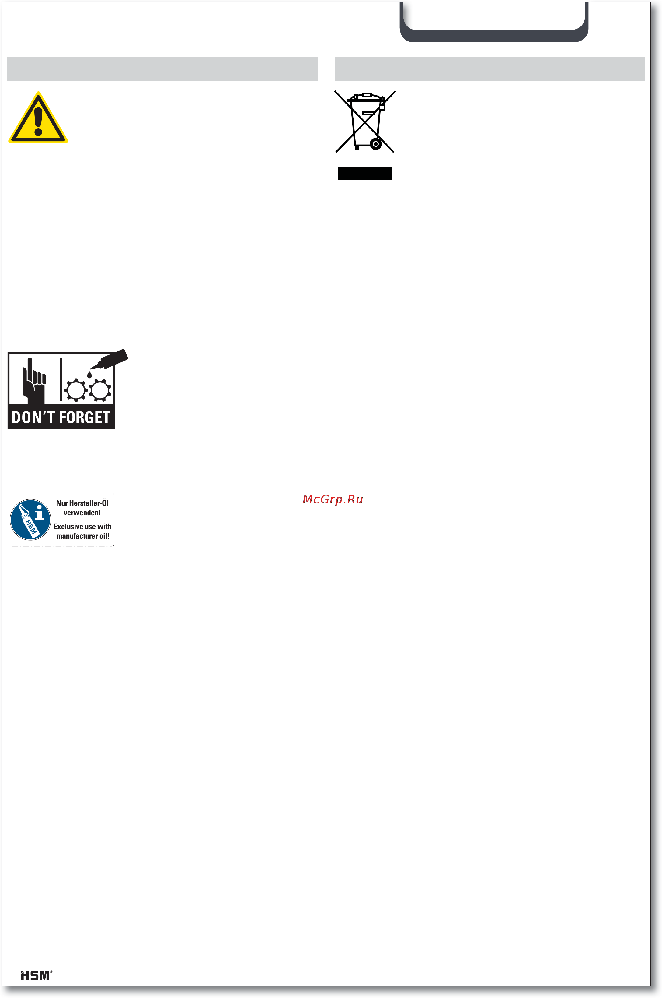 Hsm SECURIO B35 (0,78×11) [8/92] Czyszczenie i konserwacja