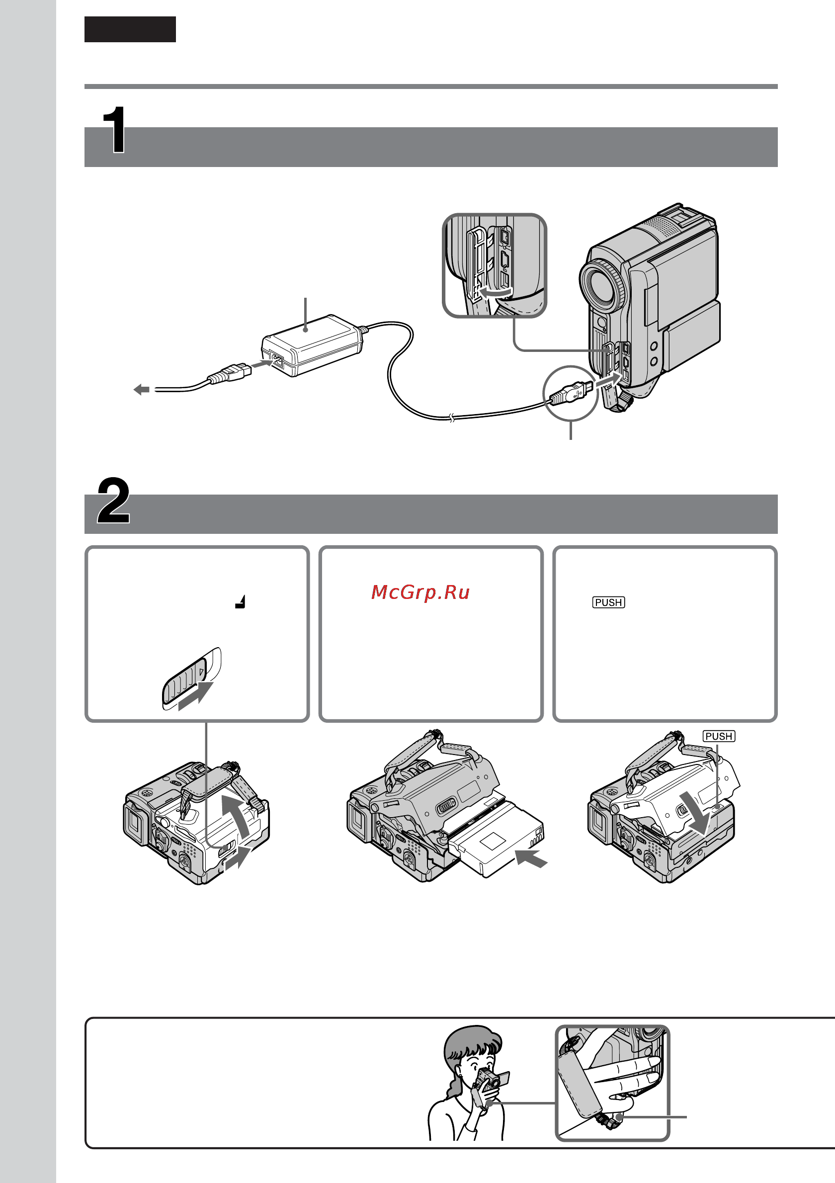 Sony DCR-PC104E [16/316] Уcтaновкa кacceты