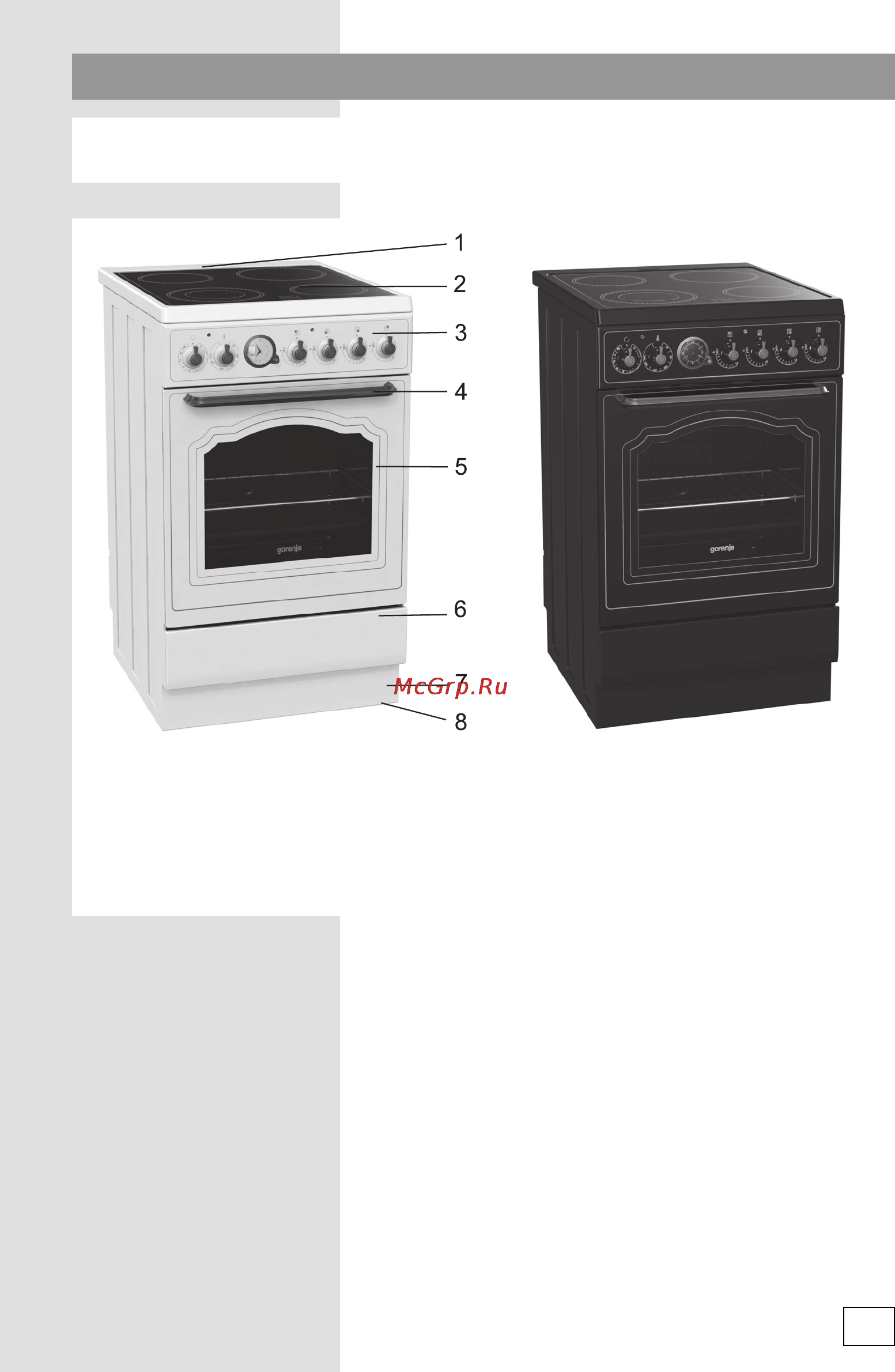 Gorenje Classico EC55CLB [9/48] Описание прибора