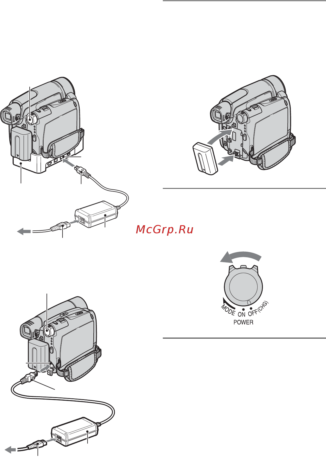 Sony DCR-HC36E [146/296] Шаг 2 зарядка батарейного блока