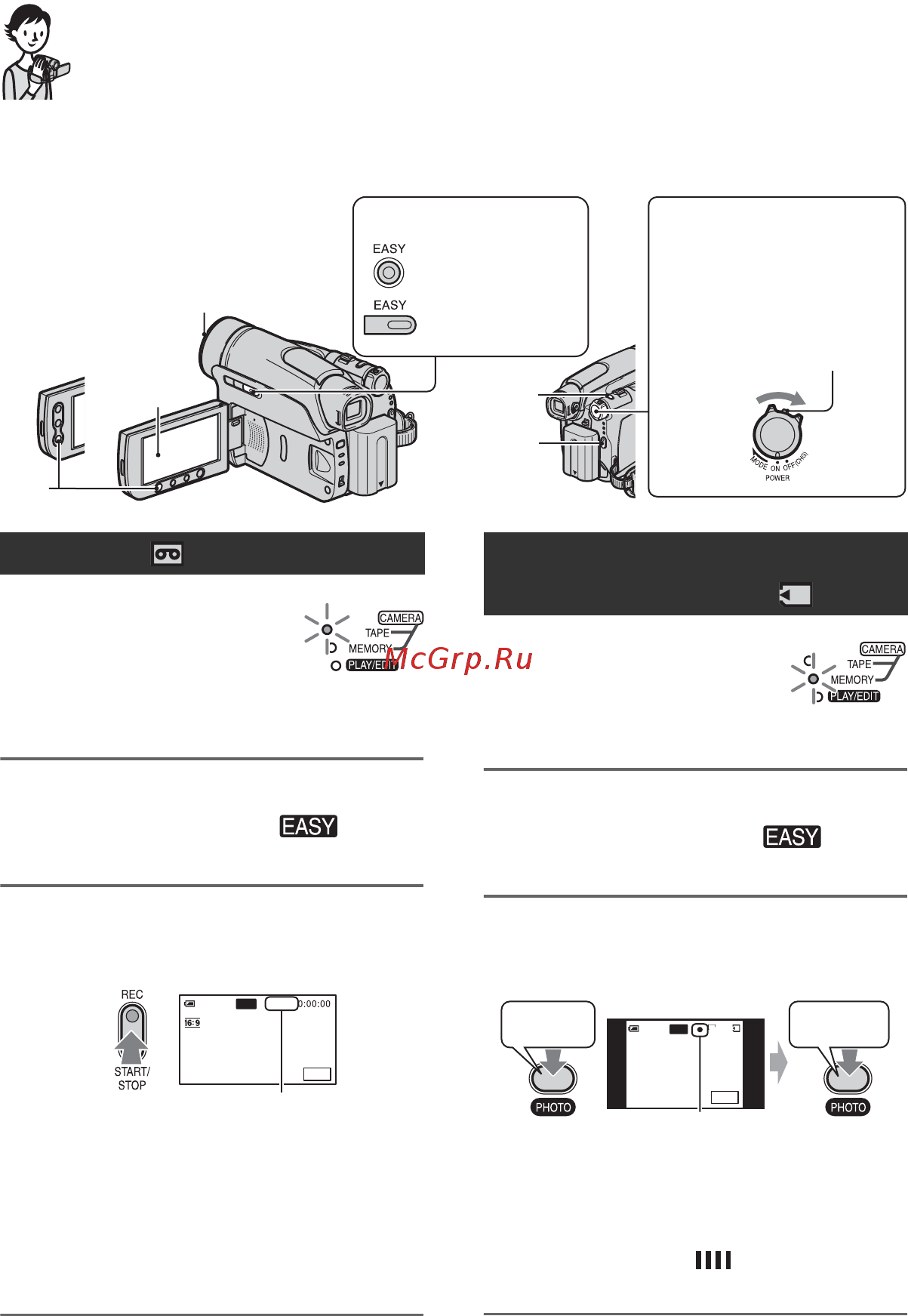 Sony DCR-HC44E [162/296] Простая запись воспроизведение easy handycam