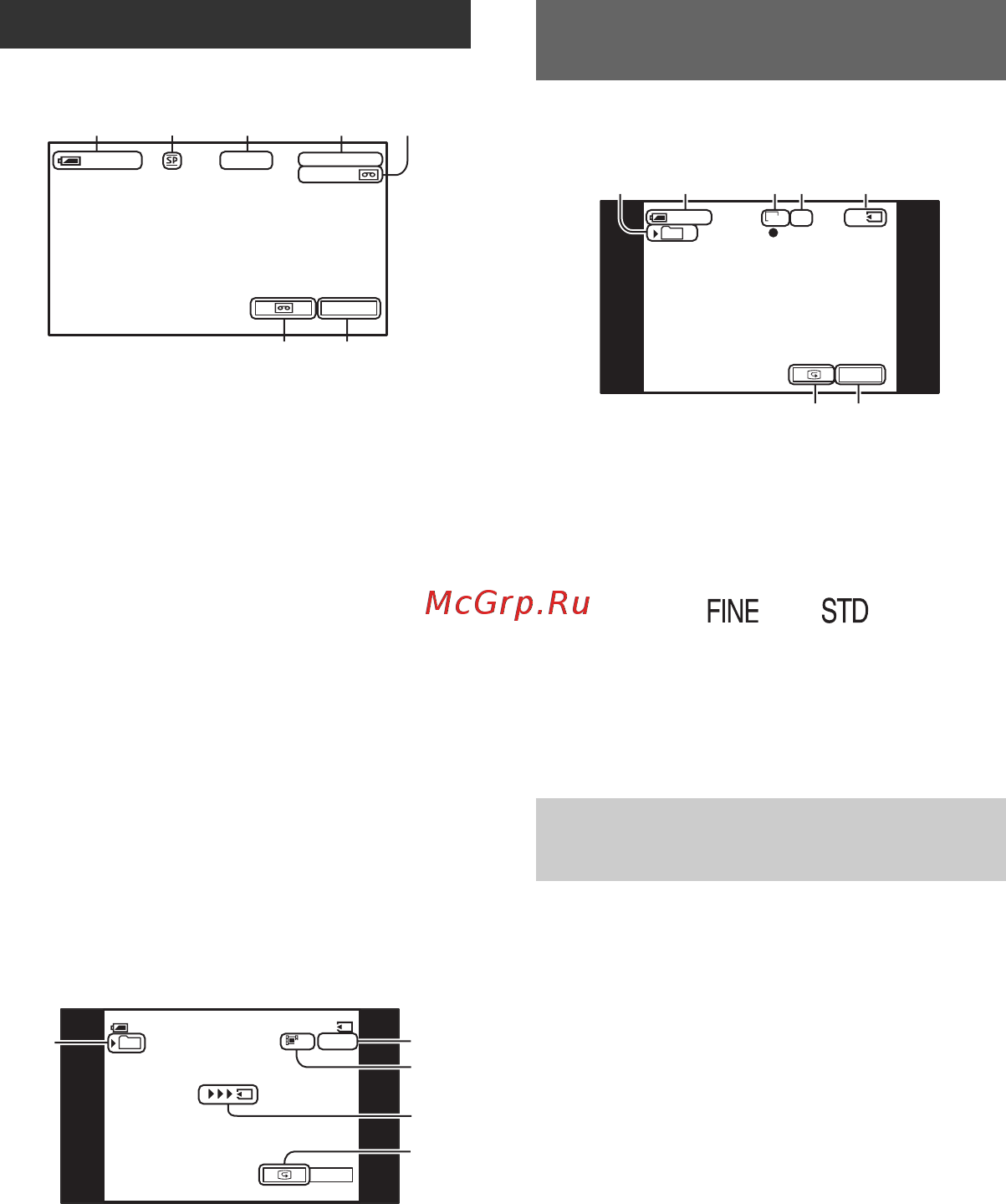 Sony DCR-HC36E [170/296] Индикаторы отображаемые во время записи воспроизведения