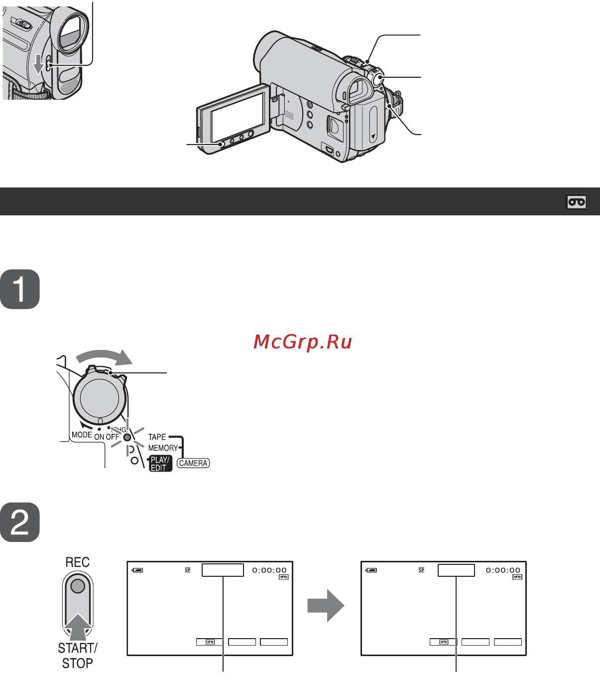 Sony DCR-HC62E [22/112] Запись