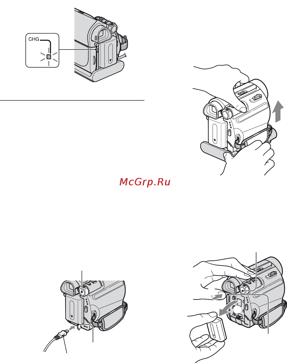 Sony DCR-HC48E [10/116] Пункт 2 зарядка батарейного блока продолжение