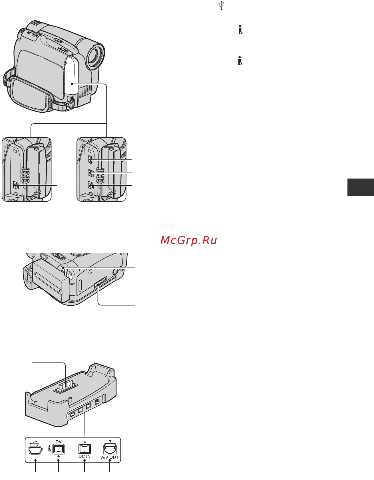 Sony DCR-HC23E [65/112] Использование разъемов для подключения внешних устройств