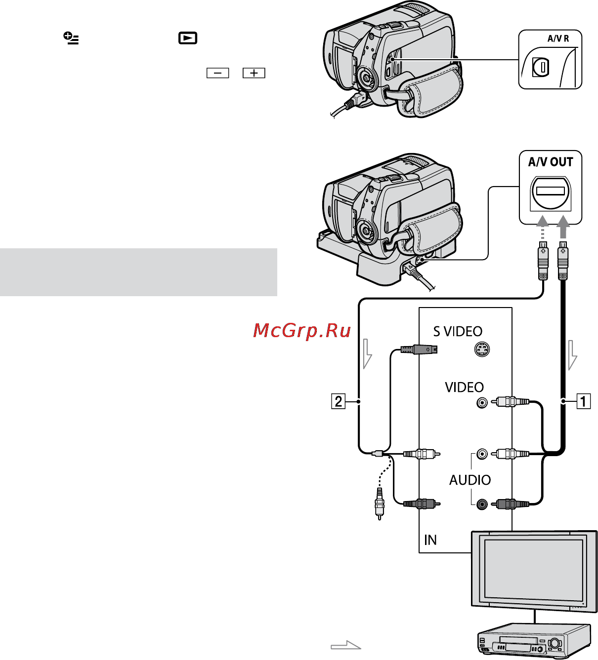 Sony DCR-SR75E [16/72] Воспроизведение изображения на экране телевизора