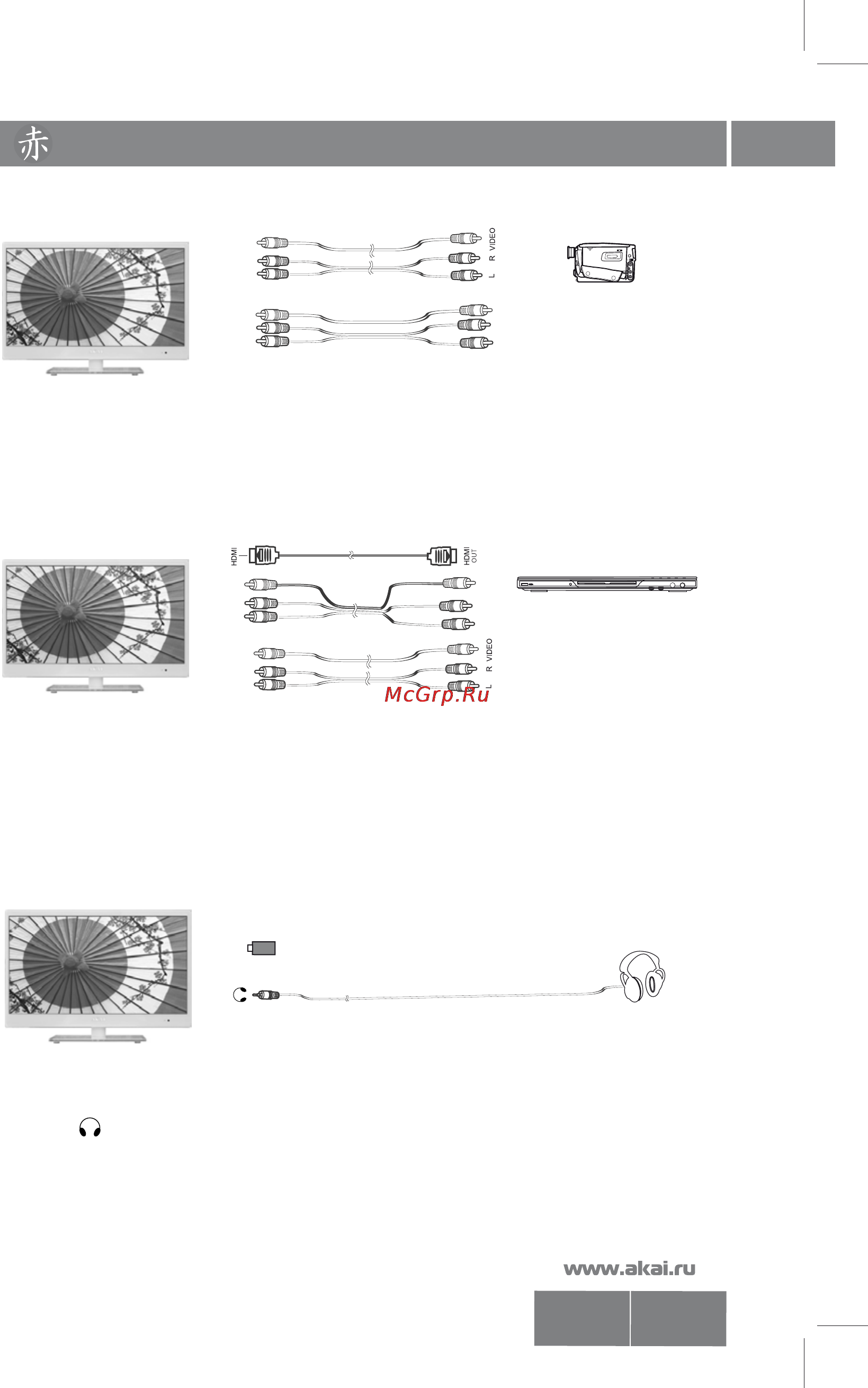 Akai LEA-22A08W [12/30] Подключение внешних устройст