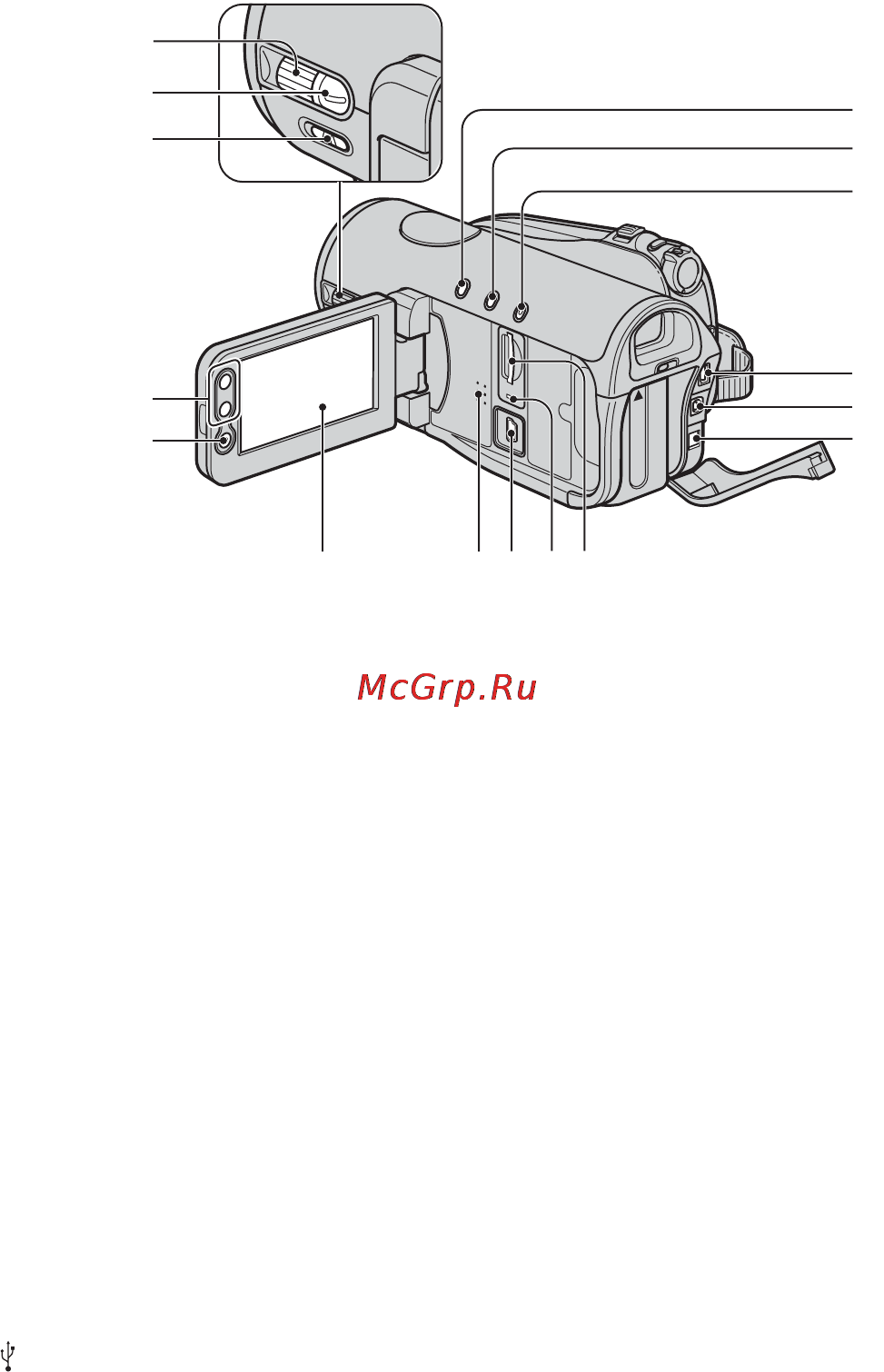 Sony HDR-HC3E [124/131] Identifying parts and controls continued