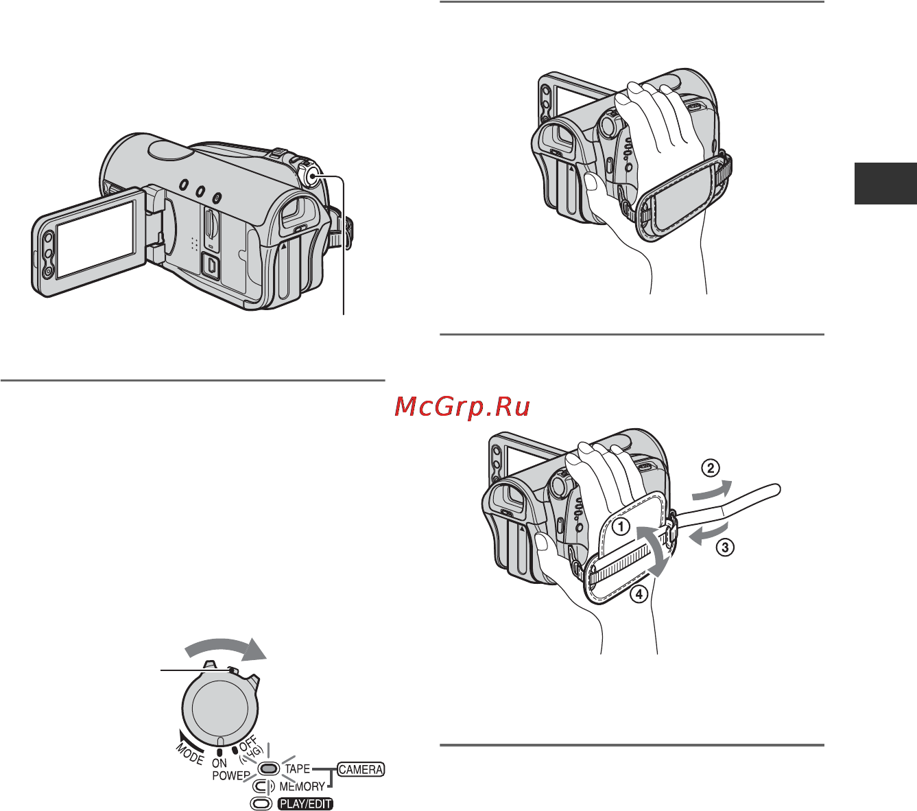 Sony HDR-HC3E [15/131] Step 3 turning the power on and holding your camcorder firmly
