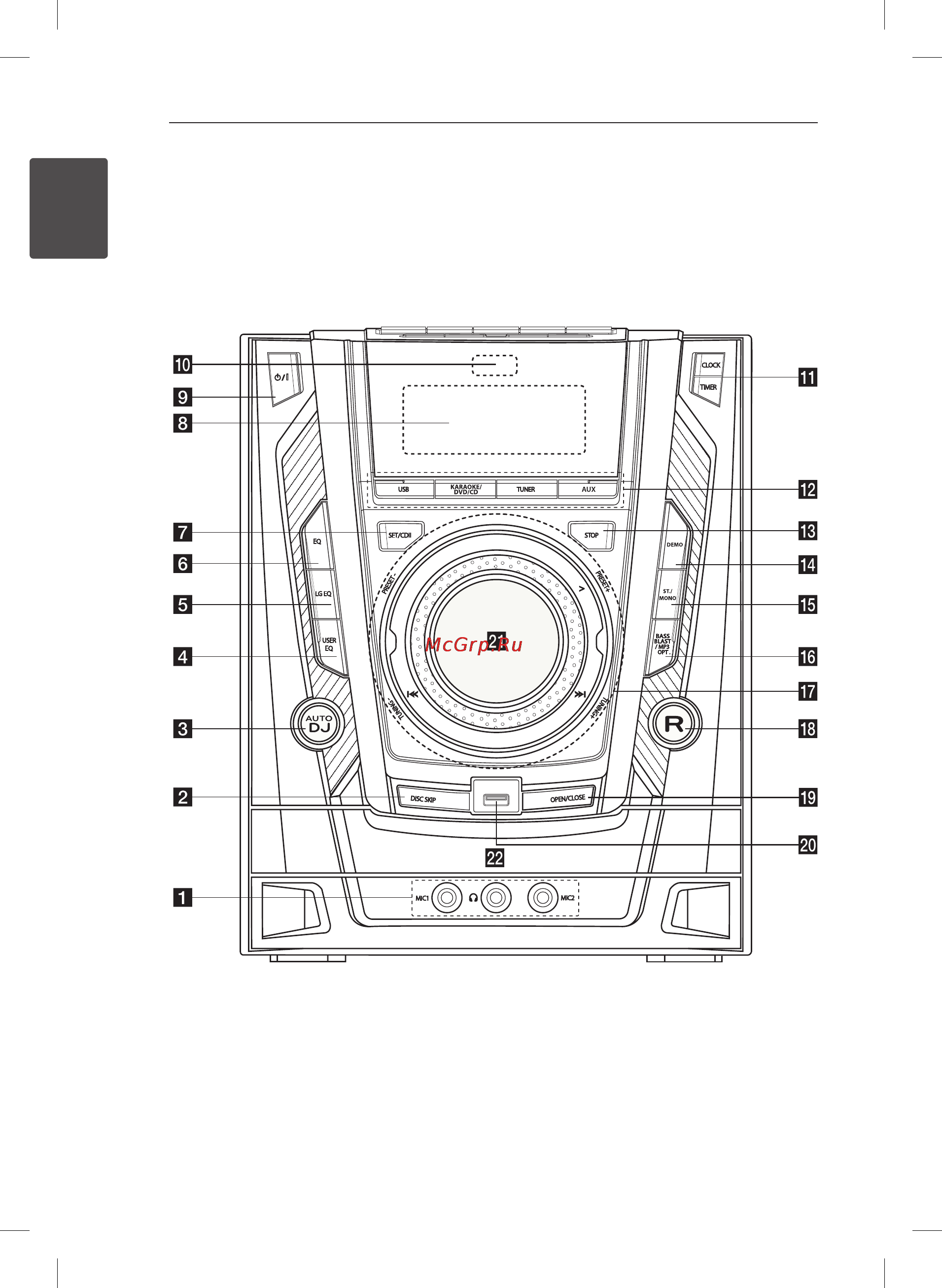 LG DM5420K [14/44] Передняя панель