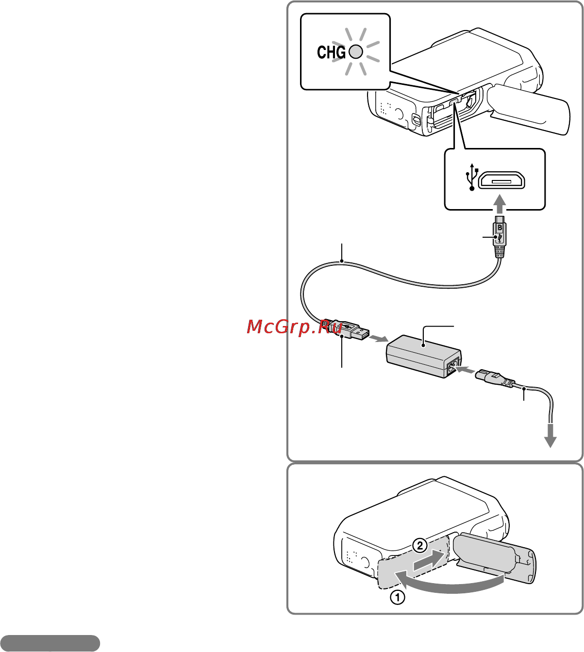 Sony HDR-GW55VE [16/130] Закройте крышку батареи карты памяти разъема