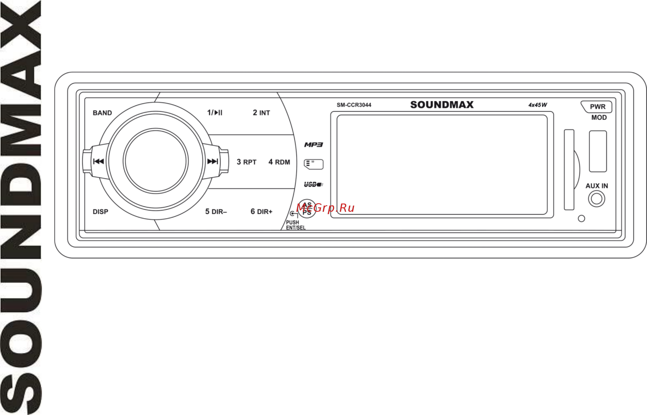 Soundmax SM-CCR3044 Black/White Инструкция по эксплуатации онлайн