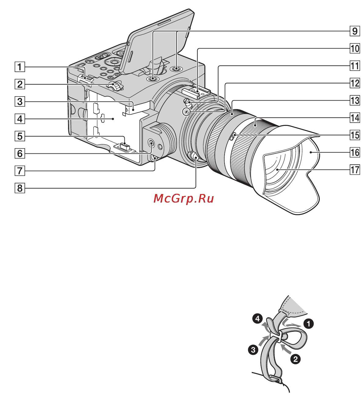 Sony NEX-FS100E [116/124] Identifying parts and controls continued
