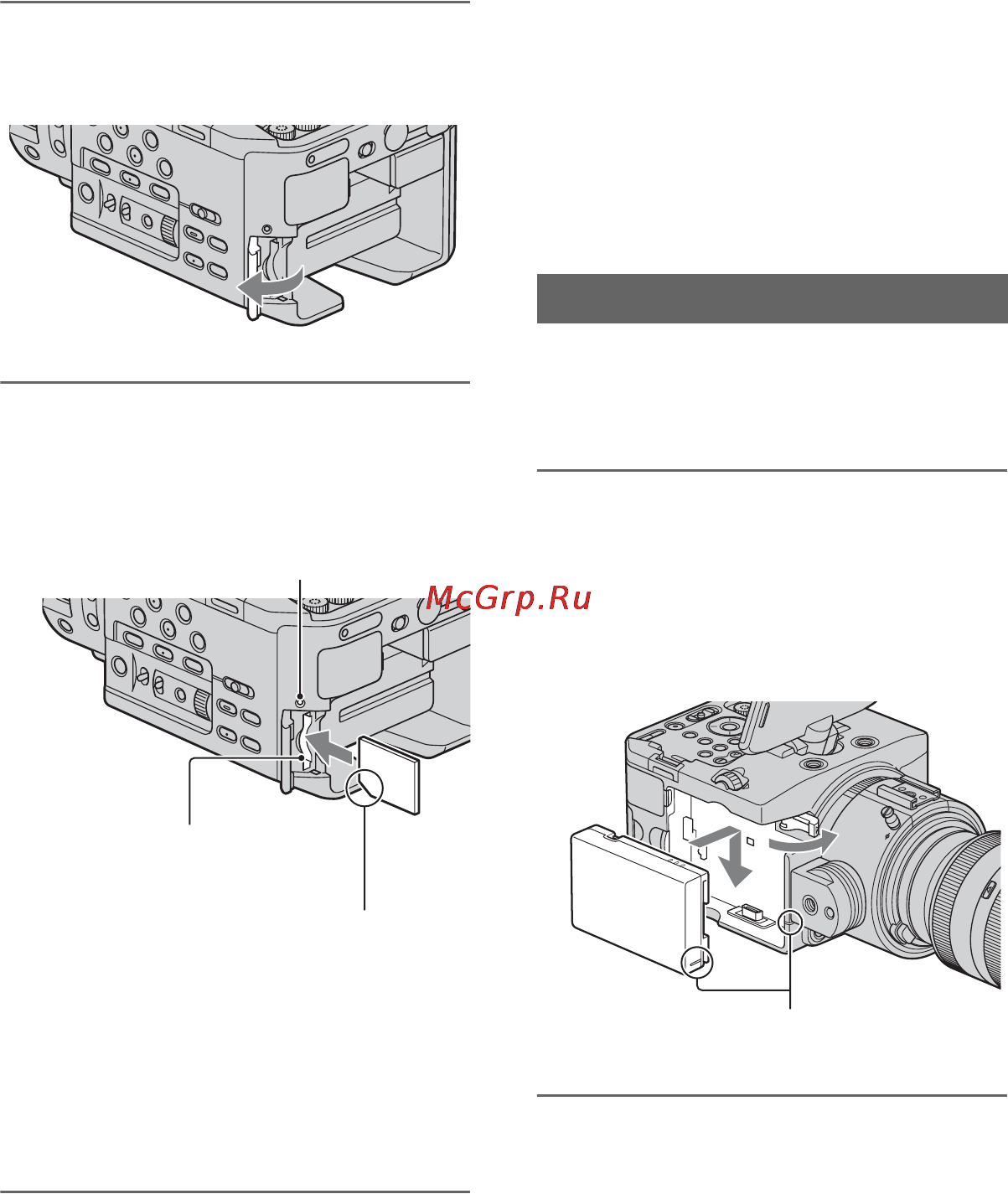 Sony NEX-FS100E [24/124] Step 6 inserting a memory card attaching a flash memory unit continued