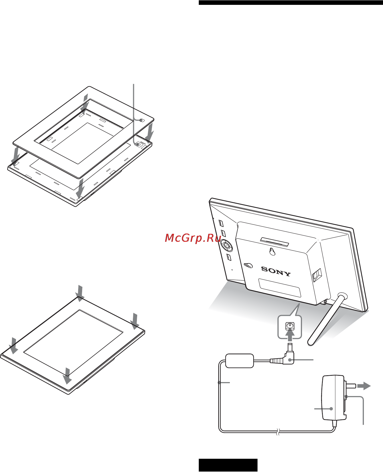 Sony DPF-E72 [18/68] Подключение к источнику питания переменного тока