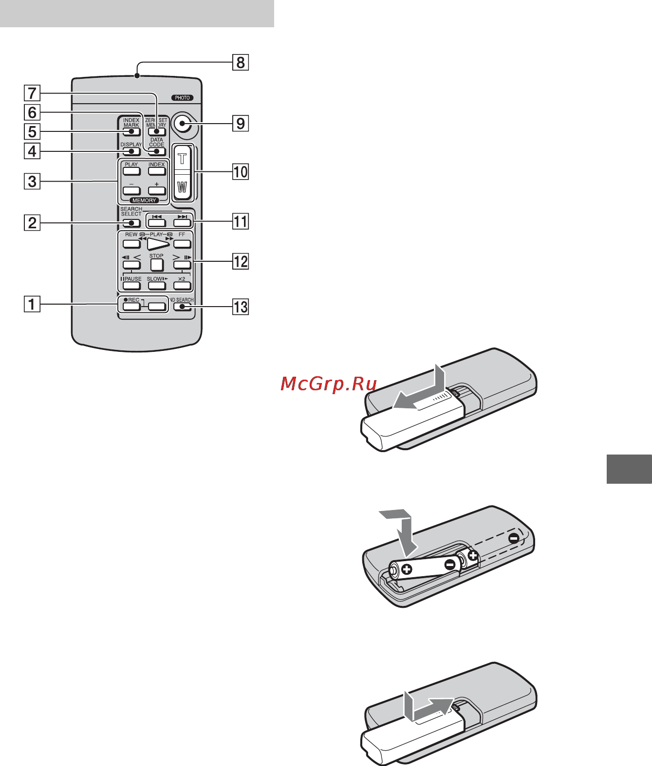 Sony GV-HD700E [91/203] Afstandsbediening