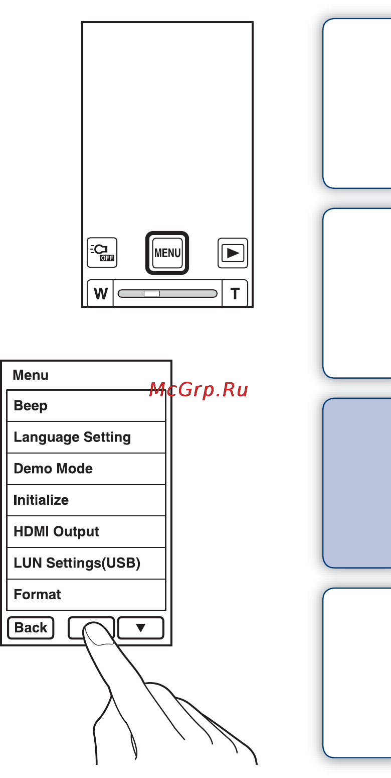 Sony CYBER-SHOT MHS-TS22 [13/70] Table of contents operation search settings search index