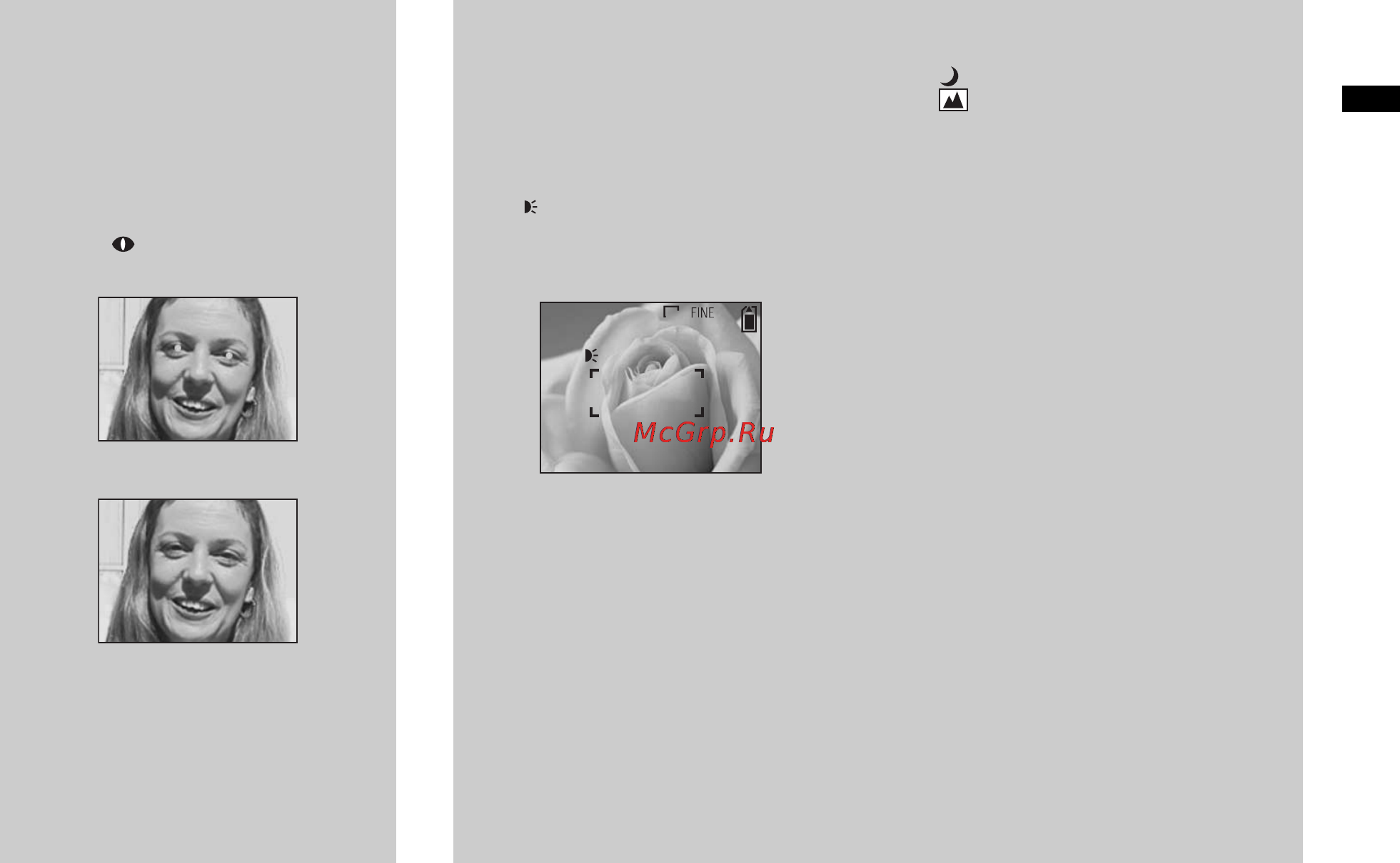 Sony CYBER-SHOT DSC-P31 [133/212] Så här reducerar du röda ögon när du tar bilder av levande objekt