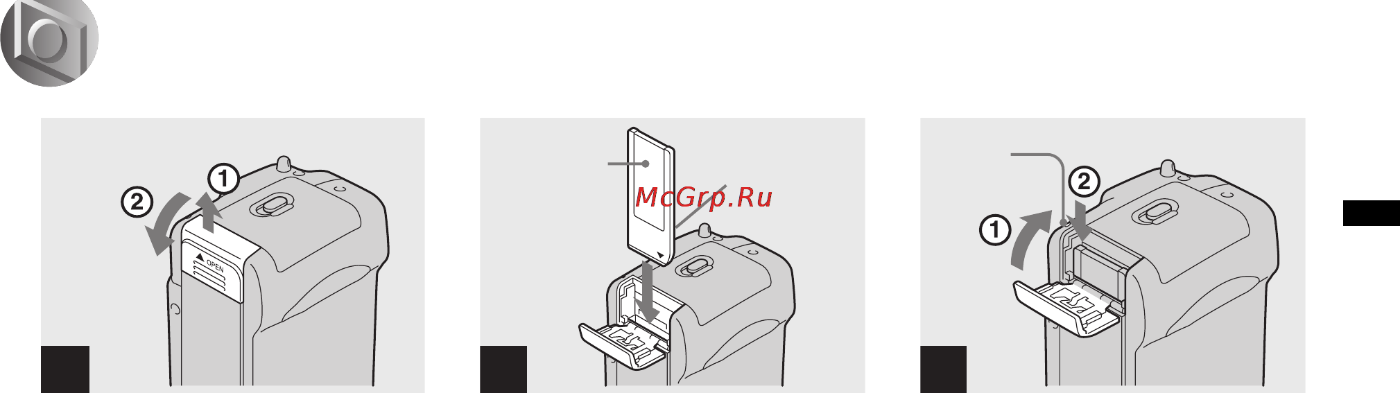 Sony CYBER-SHOT DSC-P31 [21/212] Установка и извлечение платы памяти memory stick