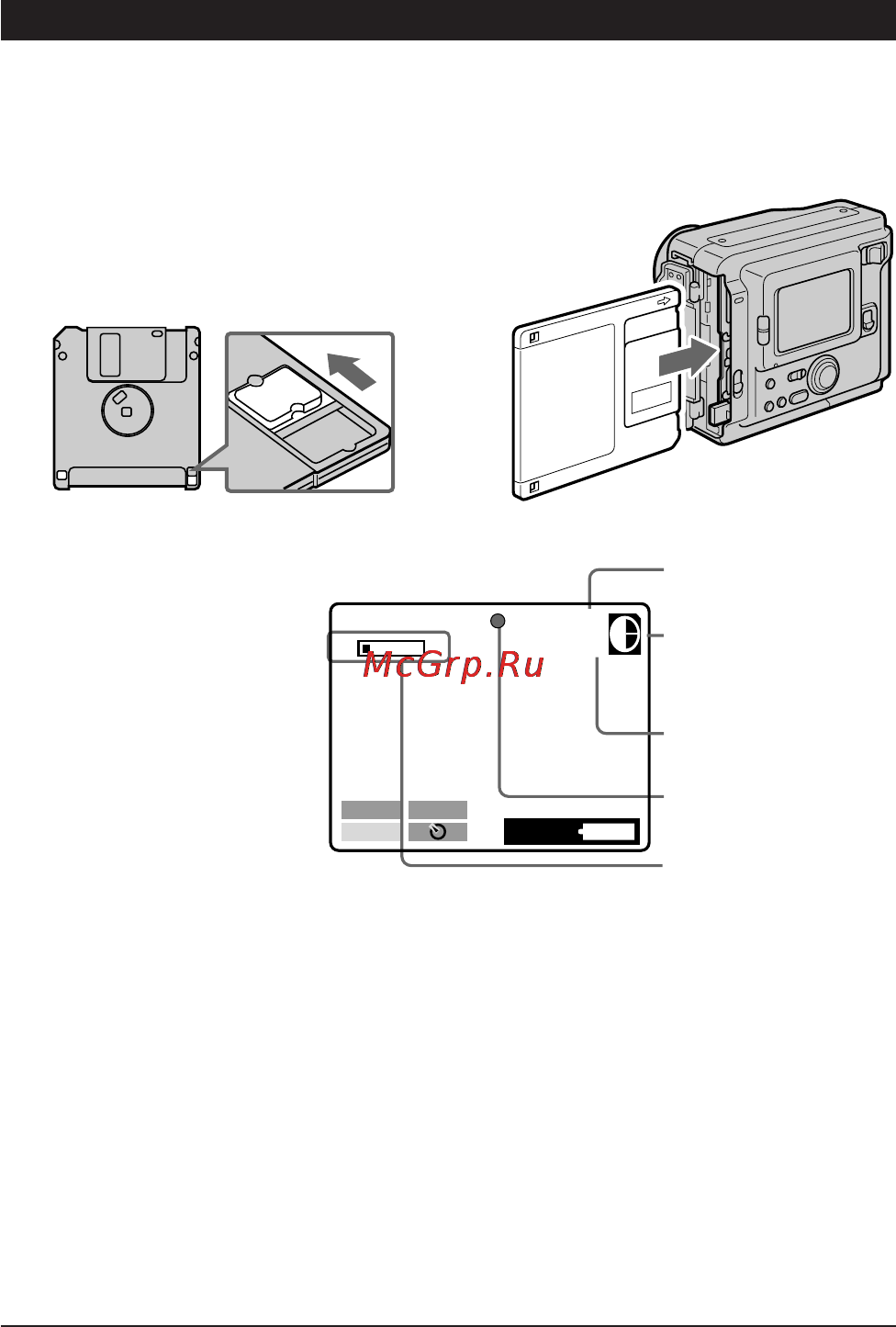 Sony MVC-FD7 [17/136] Insert the floppy disk until it clicks