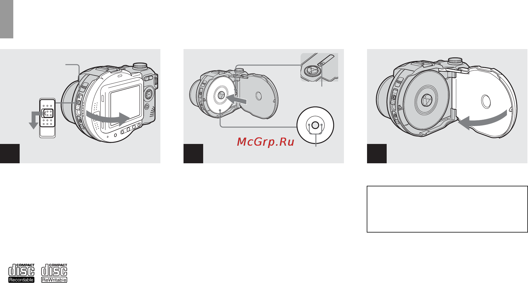 Sony MVC-CD500 [18/132] Inserting and removing a disc