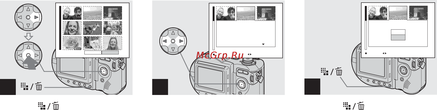 Sony MVC-CD500 [38/132] Deleting images in index triple image mode