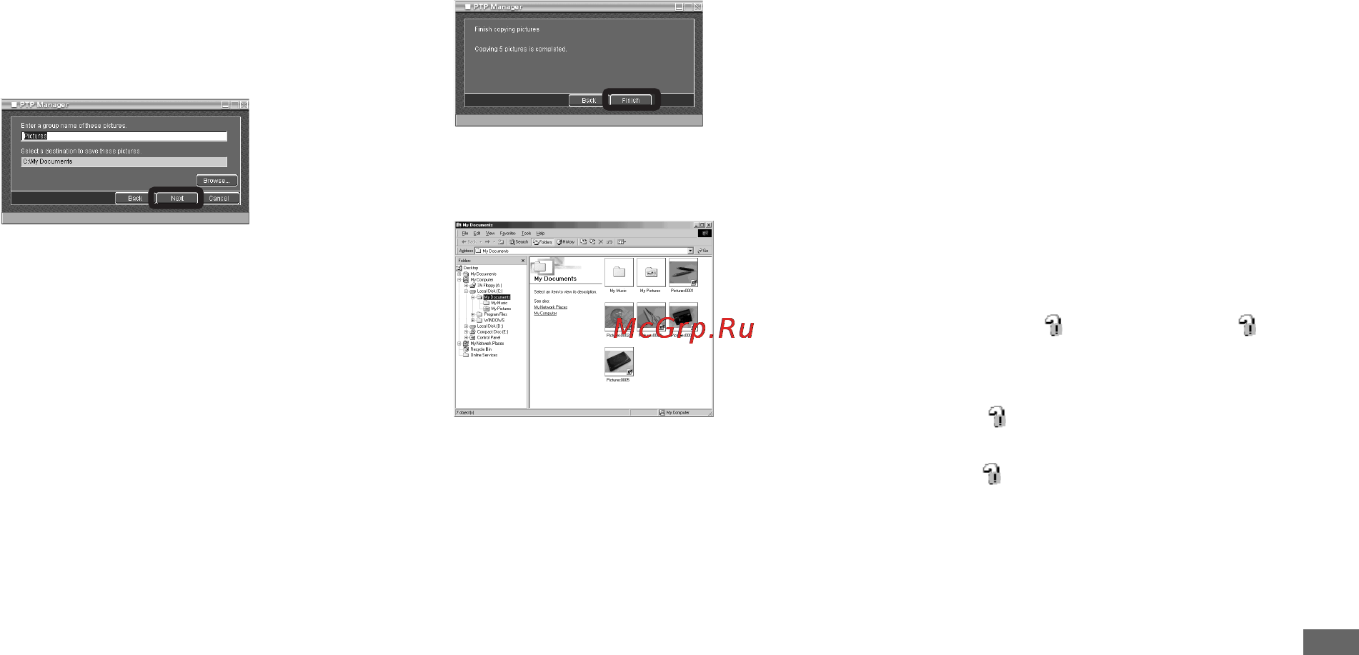 Sony MVC-CD500 [95/132] C specify the image group names to be copied and the copy destination then click next