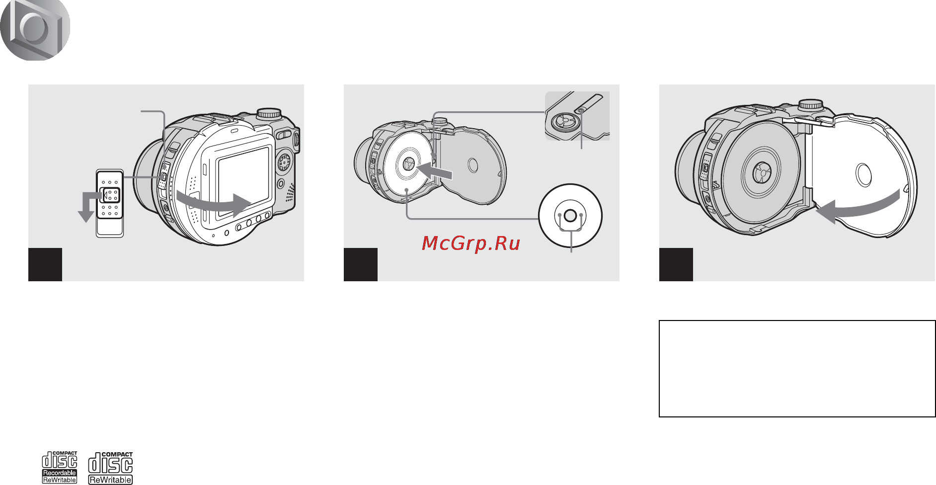 Sony MVC-CD250 [20/132] Inserting a disc