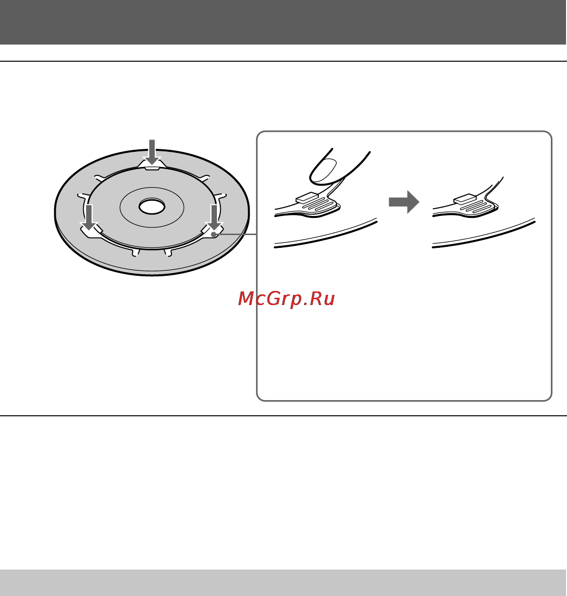 Sony MVC-CD1000 [32/80] Check that the disc is set correctly in the grooves of the adaptor that all the tabs are even with the surface of the adaptor and that the disc is not protrude from the adaptor