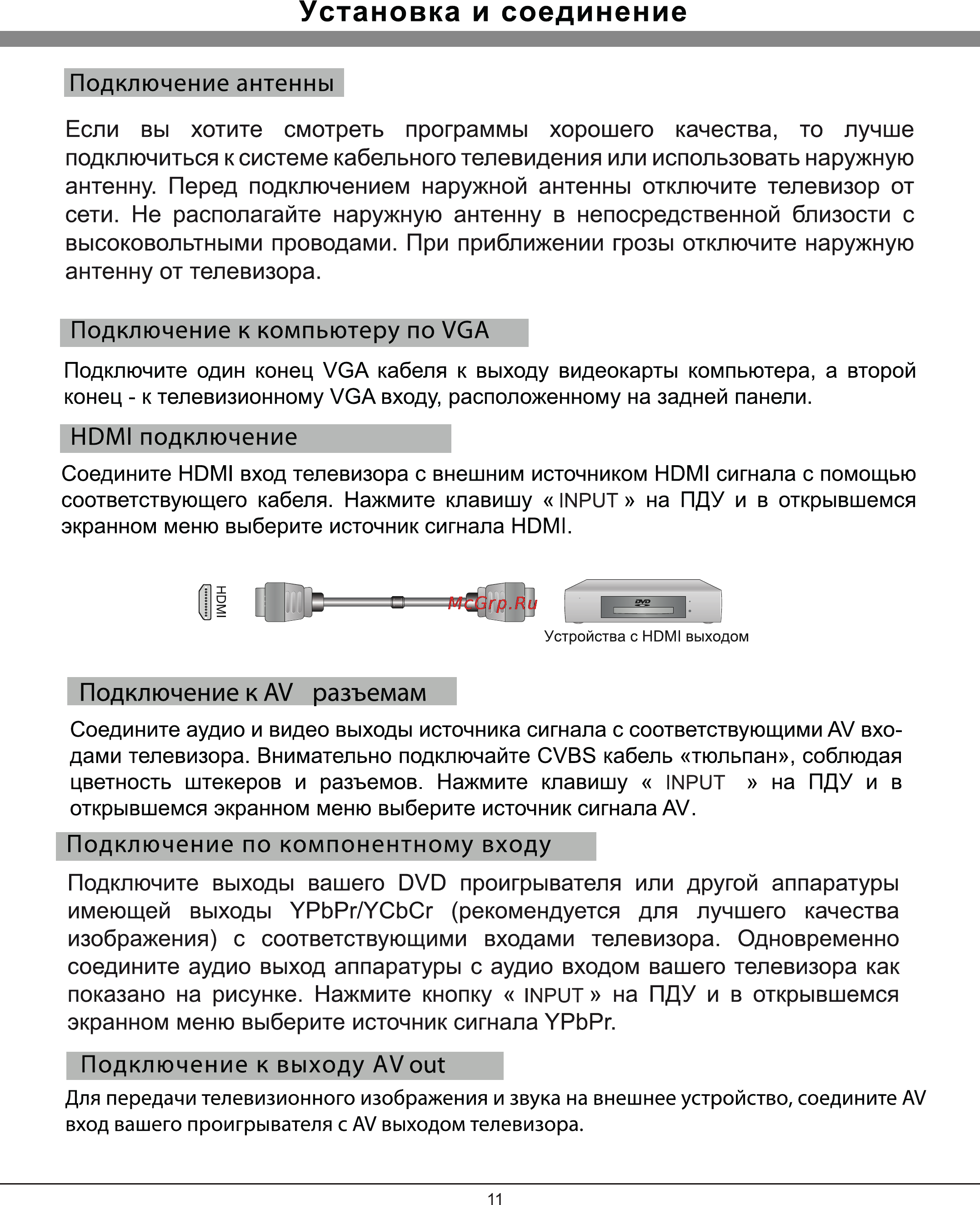 Rolsen RL-16L11 [11/27] Установка и соединение