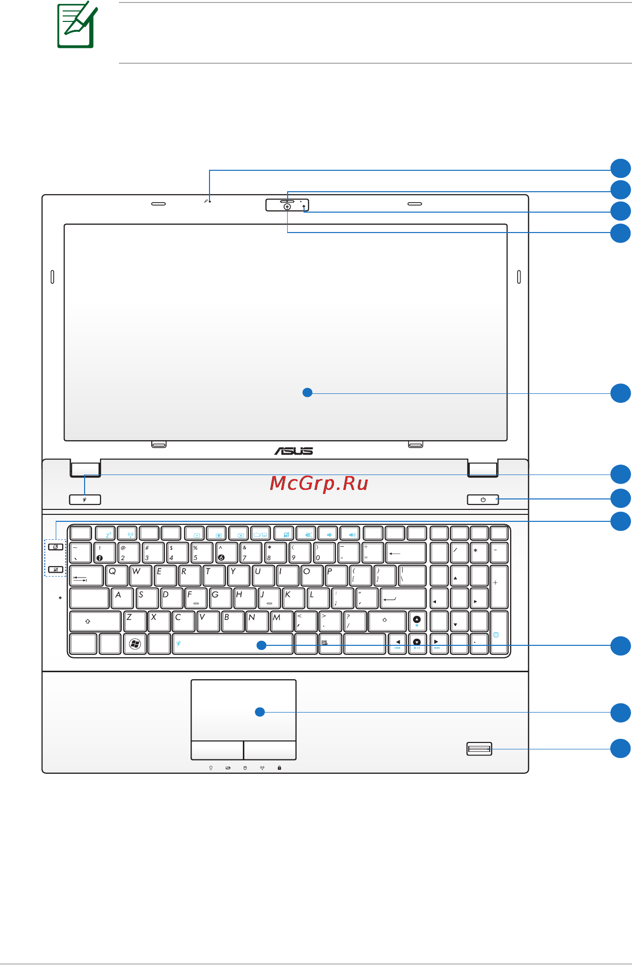 Asus B53V-SO090P [14/120] Верхняя сторона