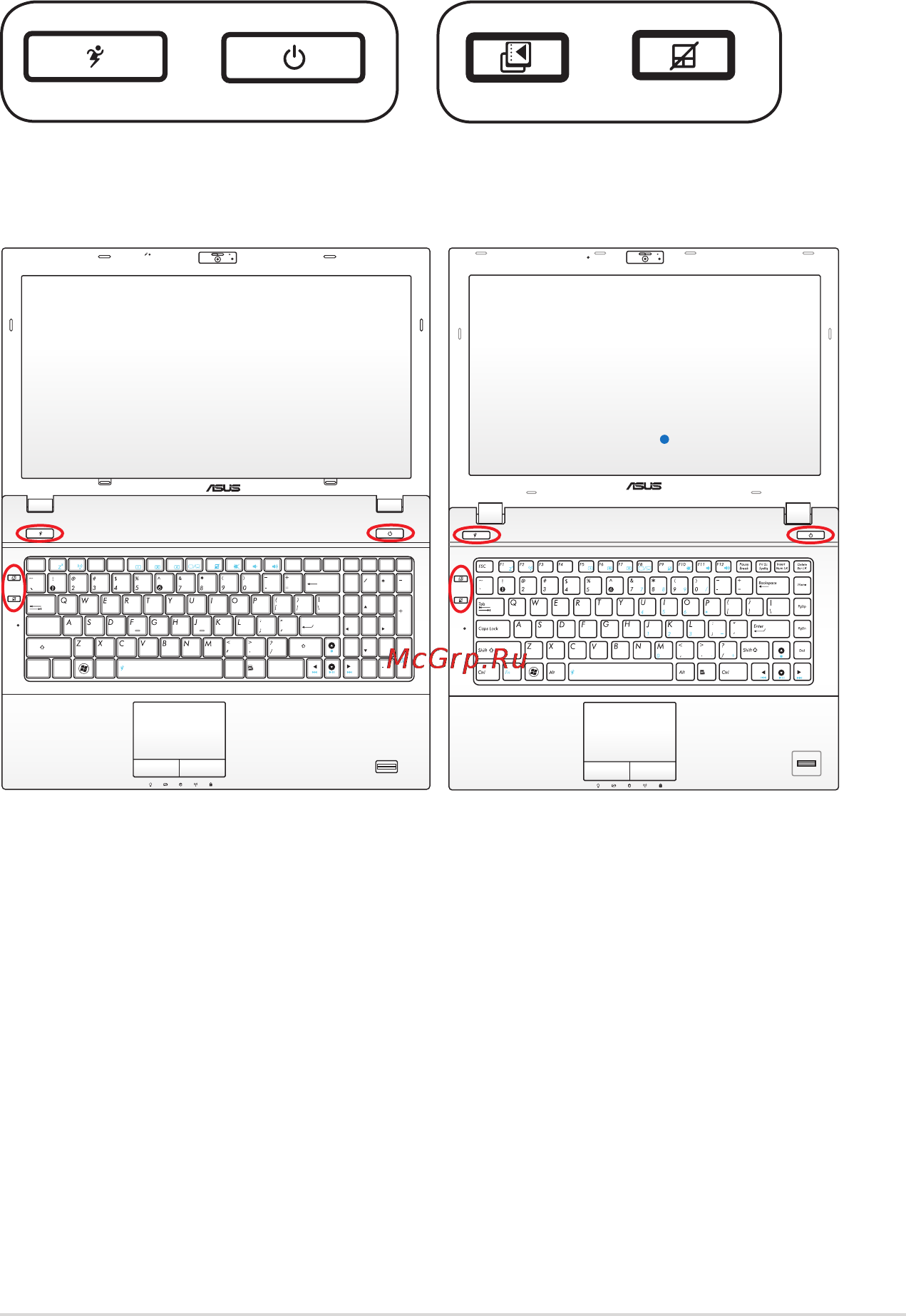 Asus B53V-SO090P [49/120] Кнопки и индикаторы