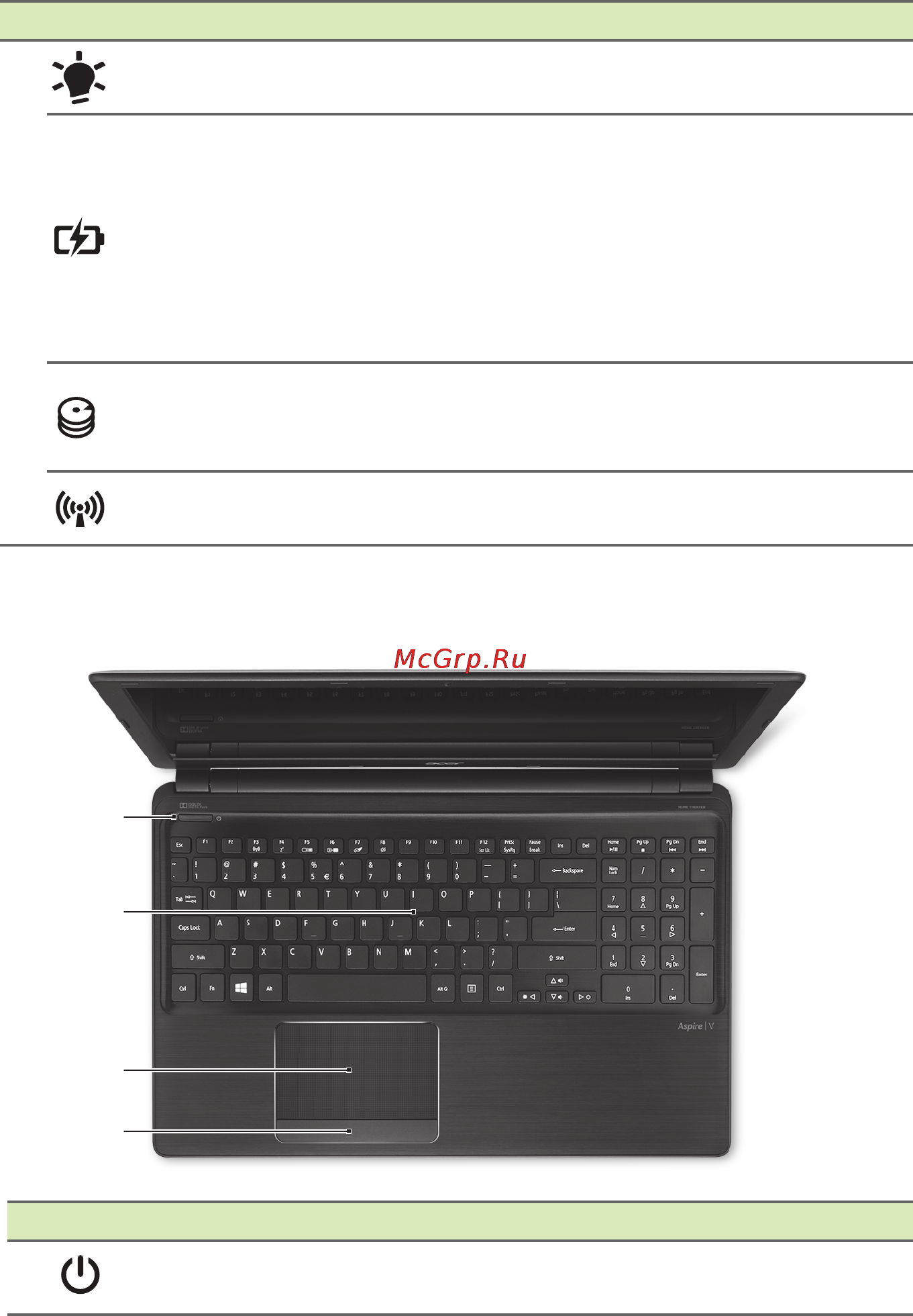 Acer Aspire V5-552-85558G1Taii [10/97] Вид клавиатуры