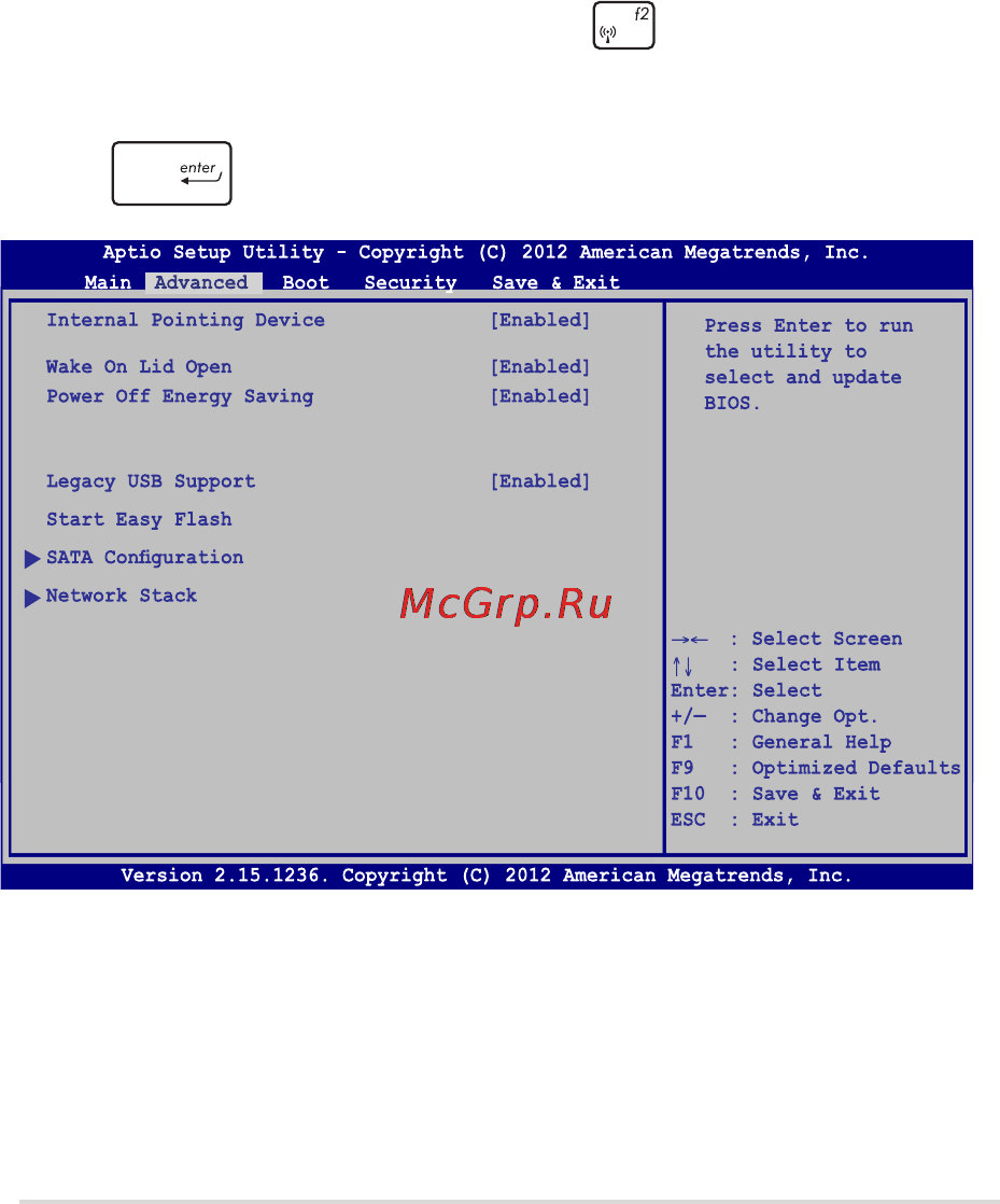 Asus X102BA-DF024H [87/122] Для обновления bios выполните следующее