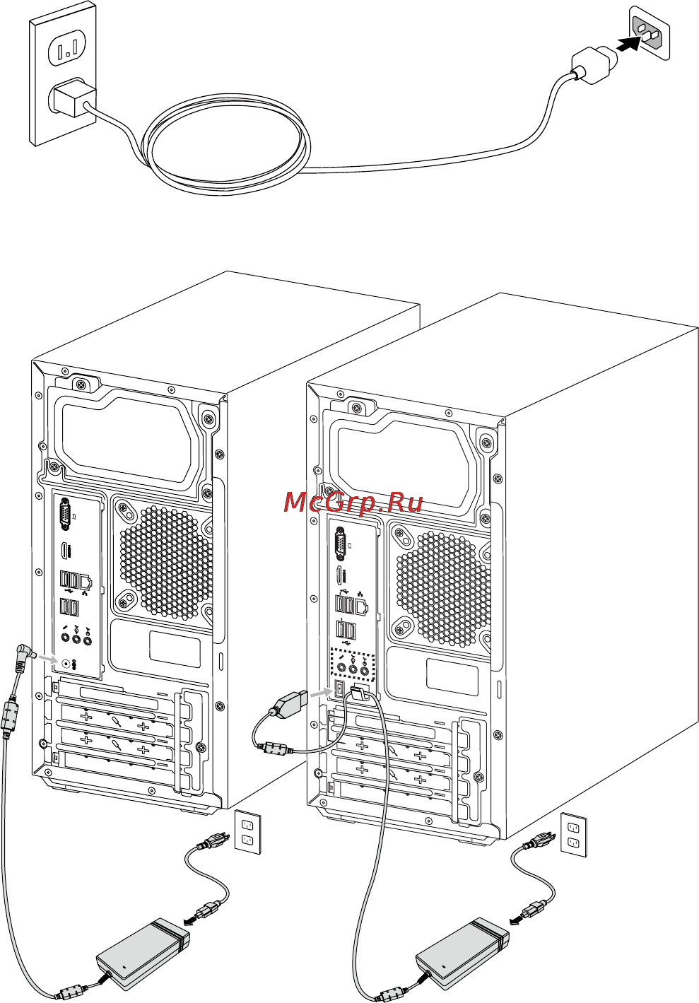 Lenovo H530 MT /57324169/ [17/63] Подключение шнура питания